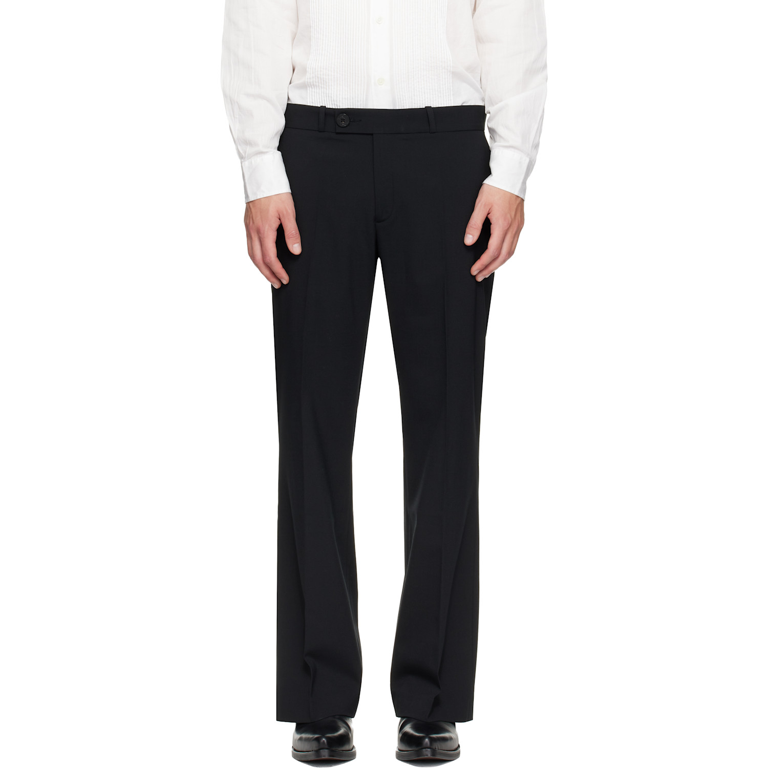 Ernest W. Baker Black Loose Fit Flare Trousers