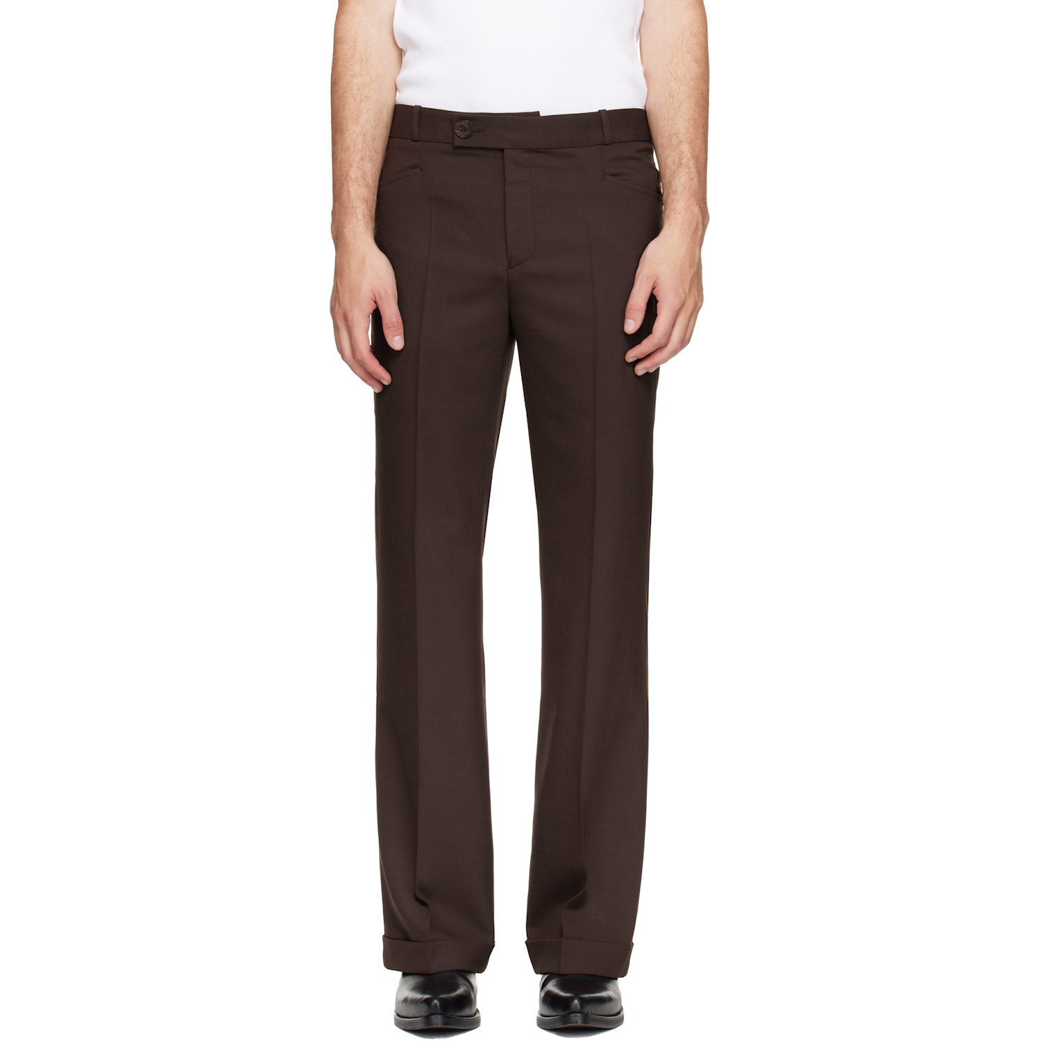 Ernest W. Baker Brown Cuffed 70's Trousers