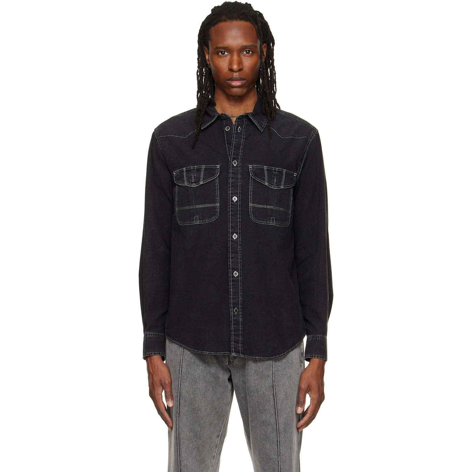 Isabel Marant Black Viken Denim Shirt