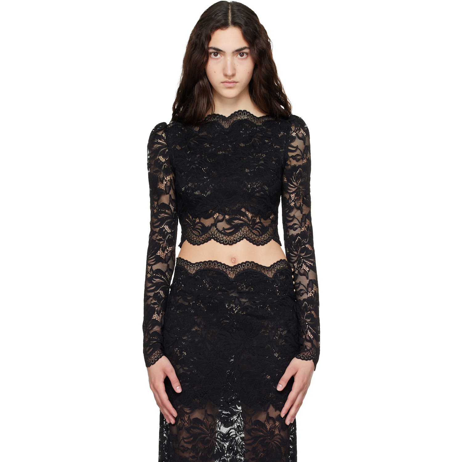 Rabanne Black Lace Crop Top