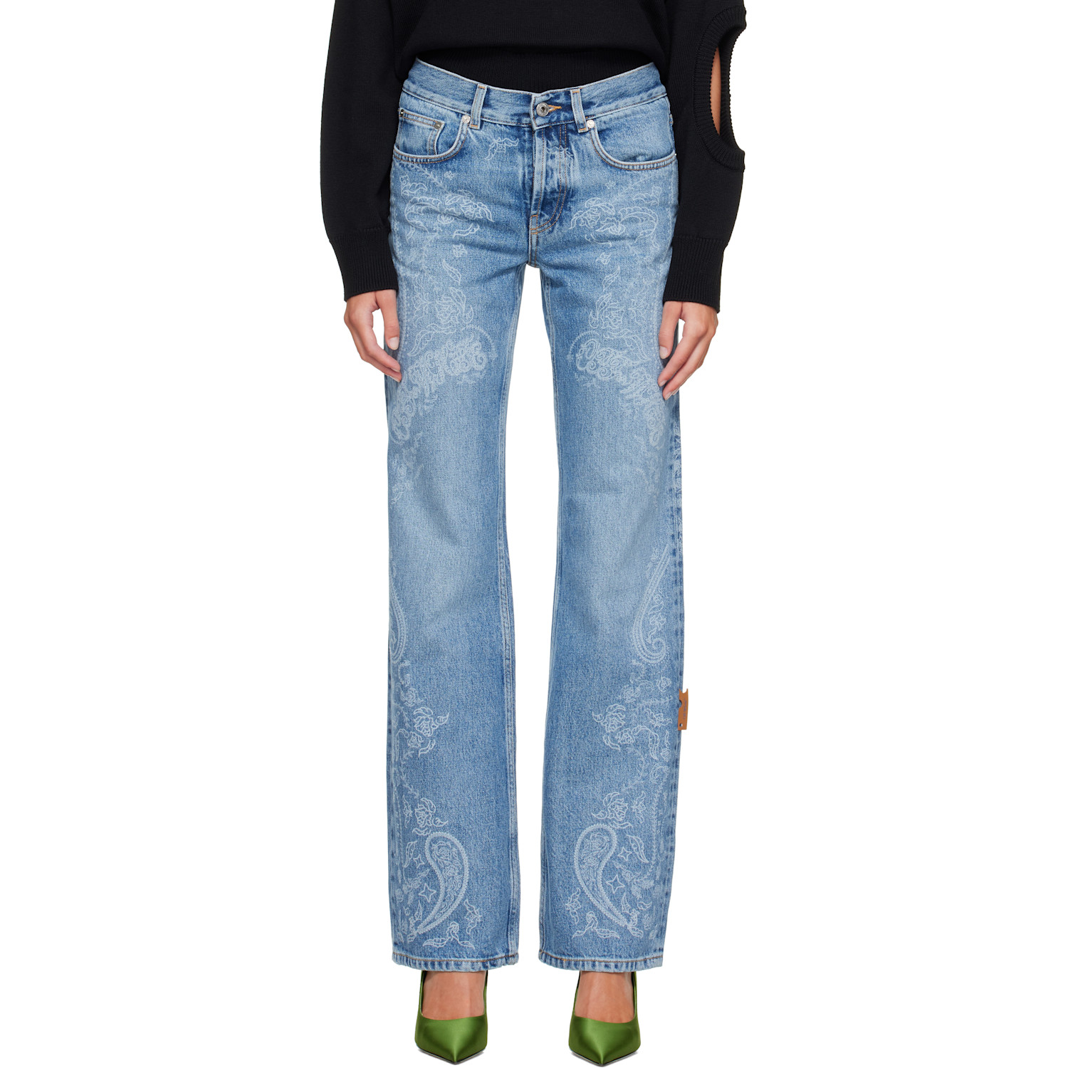 Off-White Blue Paisley Susy Jeans