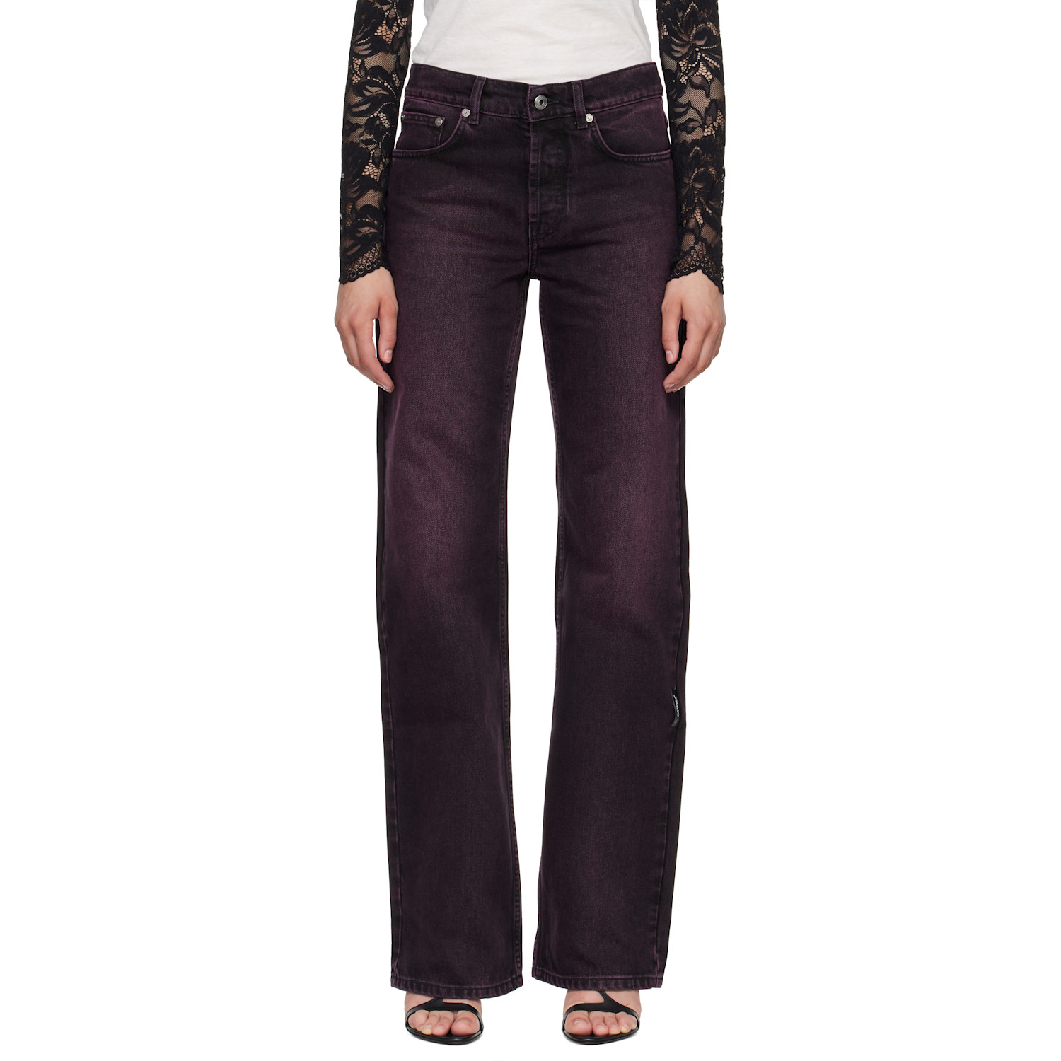 Off-white Purple Susy Jeans In Spray Rose Spray Ros