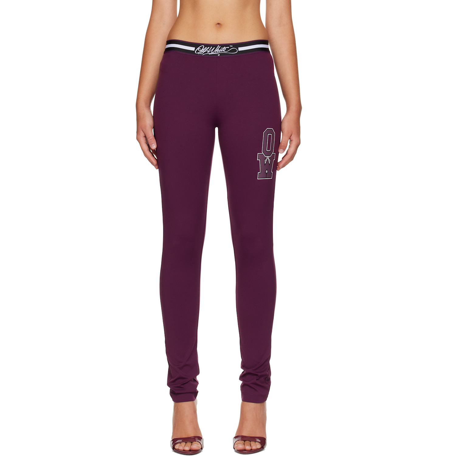 Off-white Purple Ly College Sport Leggings In Port Royal Dark Sapp