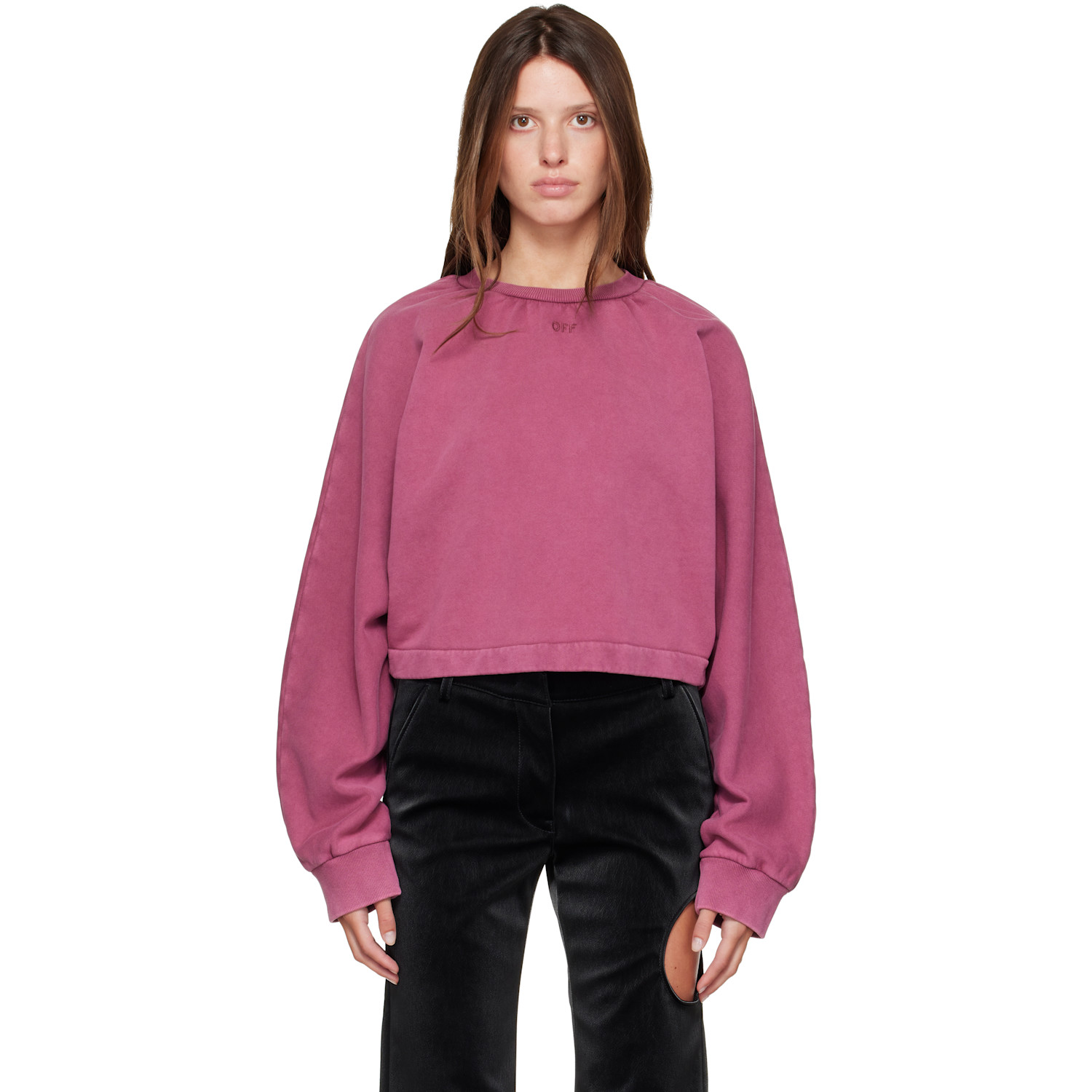 Off-White Pink Off Stamp Balloon Crew Sweatshirt