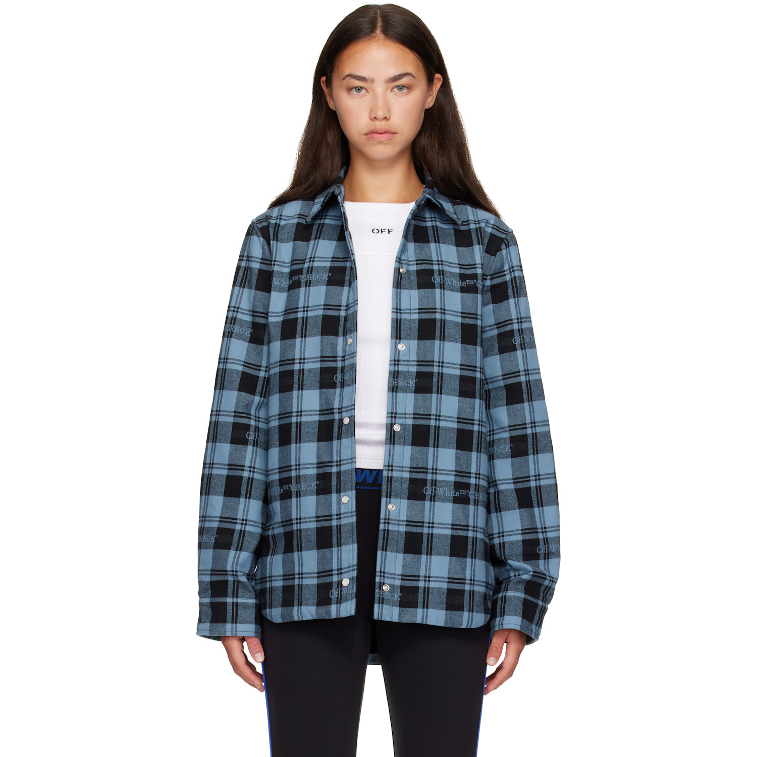 Off-White Blue Check Flannel Shirt
