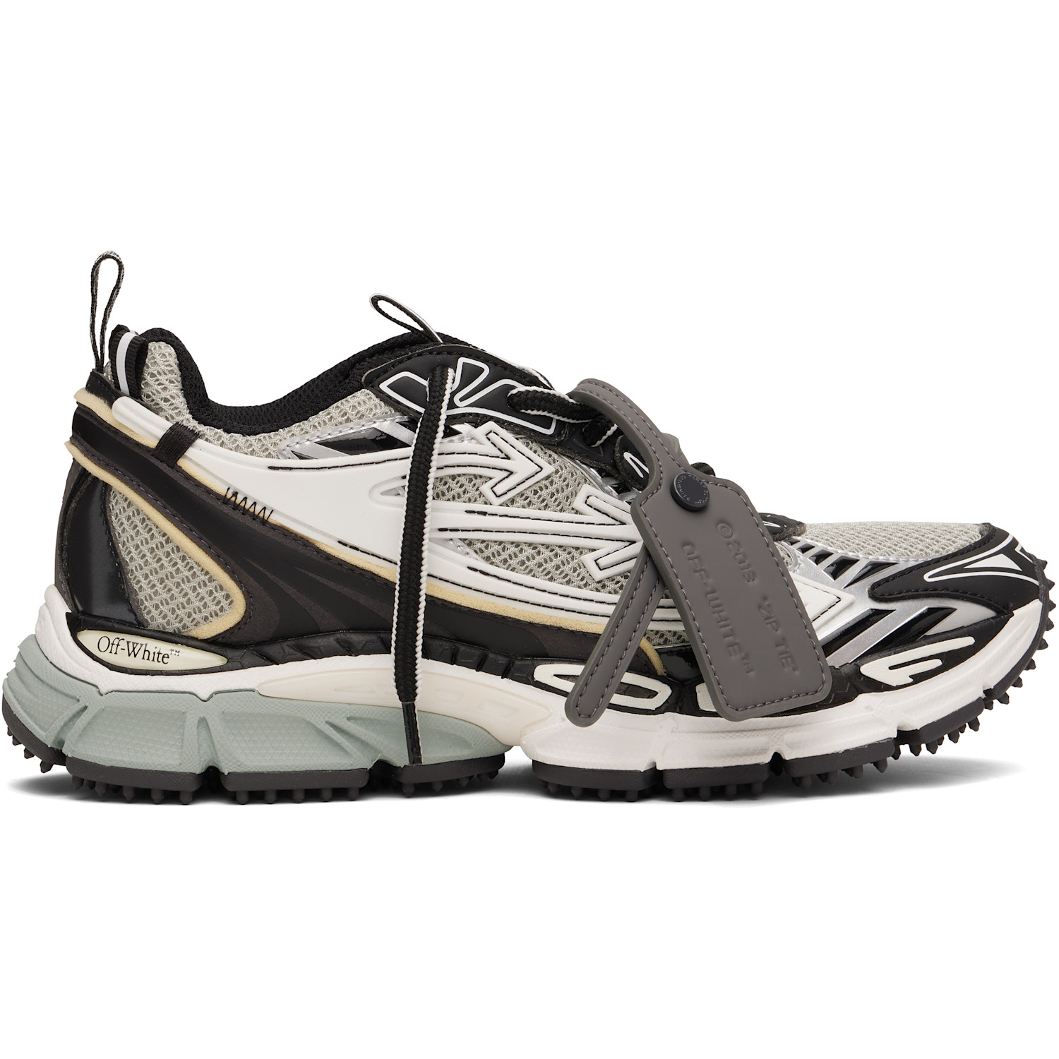 Off-White Gray & Black 'Be Right Back' Mesh Sneakers