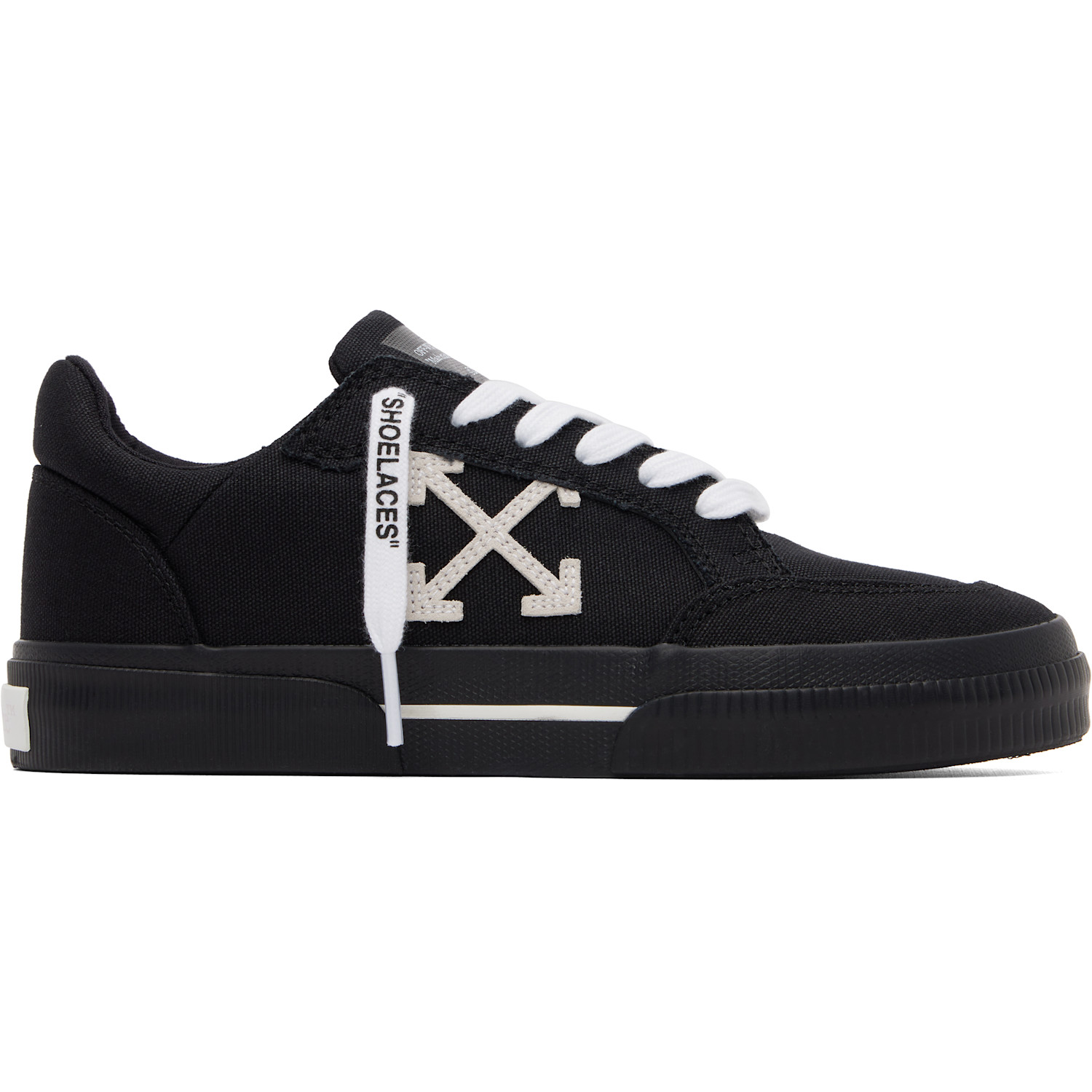 Off-White Black Vulcanized Low Canvas Sneakers