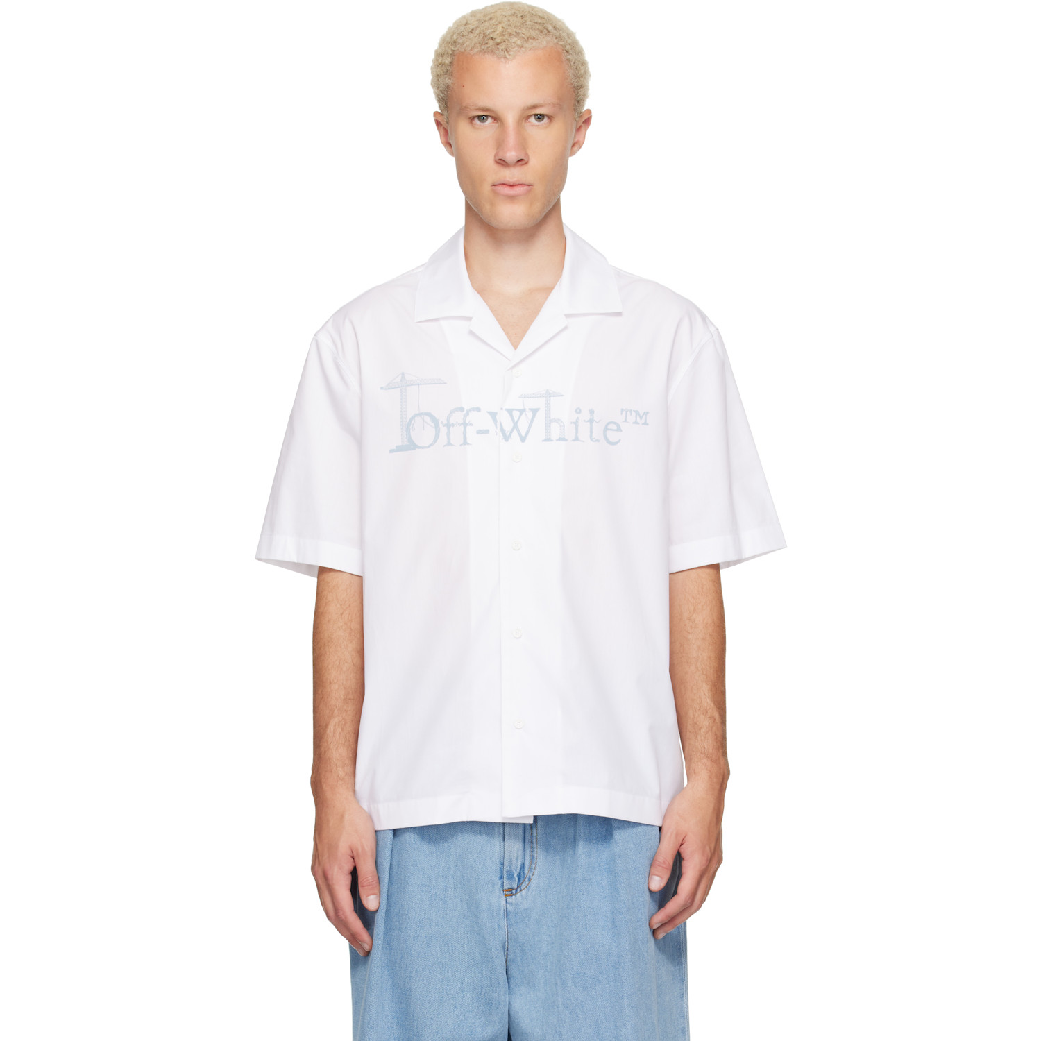 Off-White White City Nature Poplin Bowling Shirt