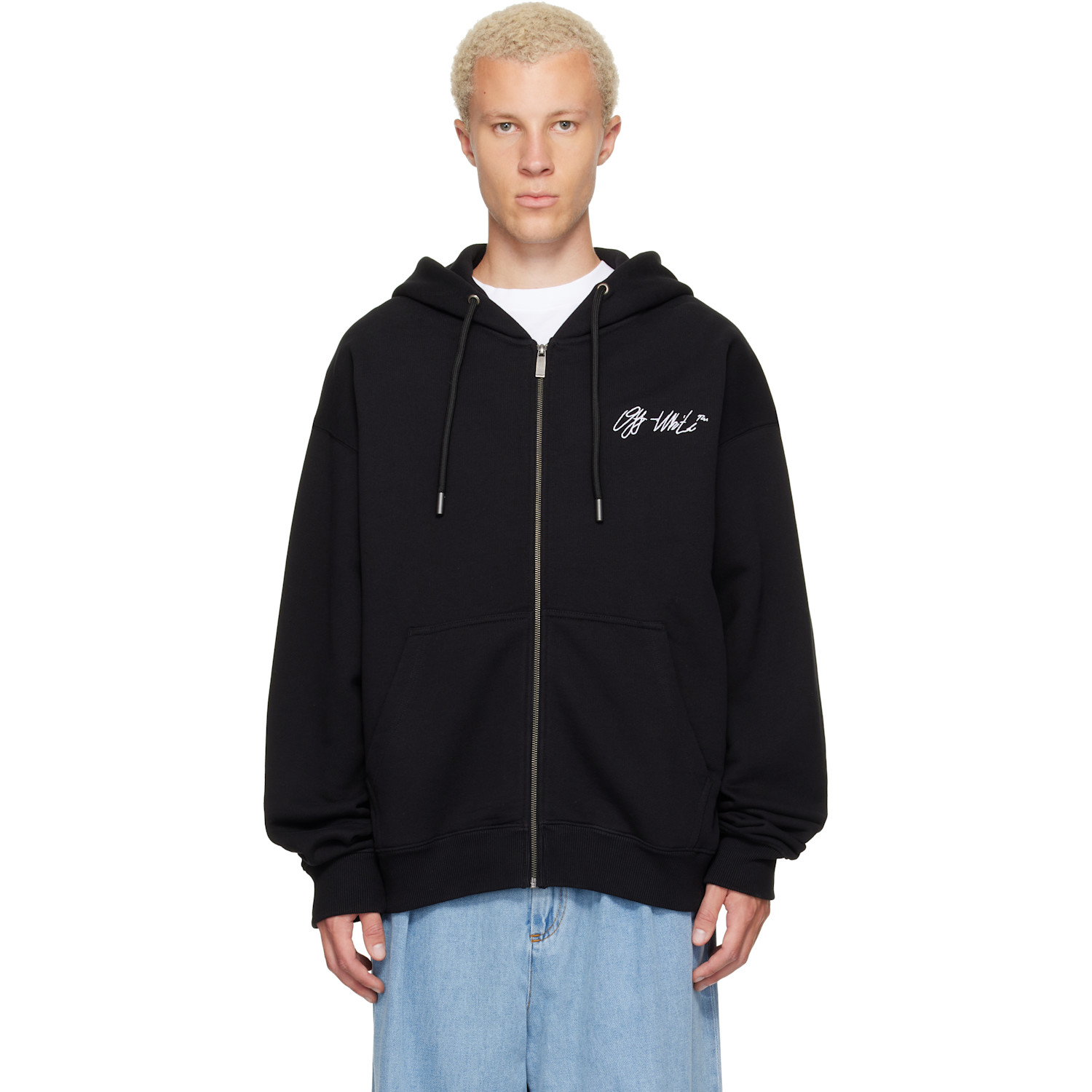 Off-White Black Mercy Scribble Skate Zip Hoodie