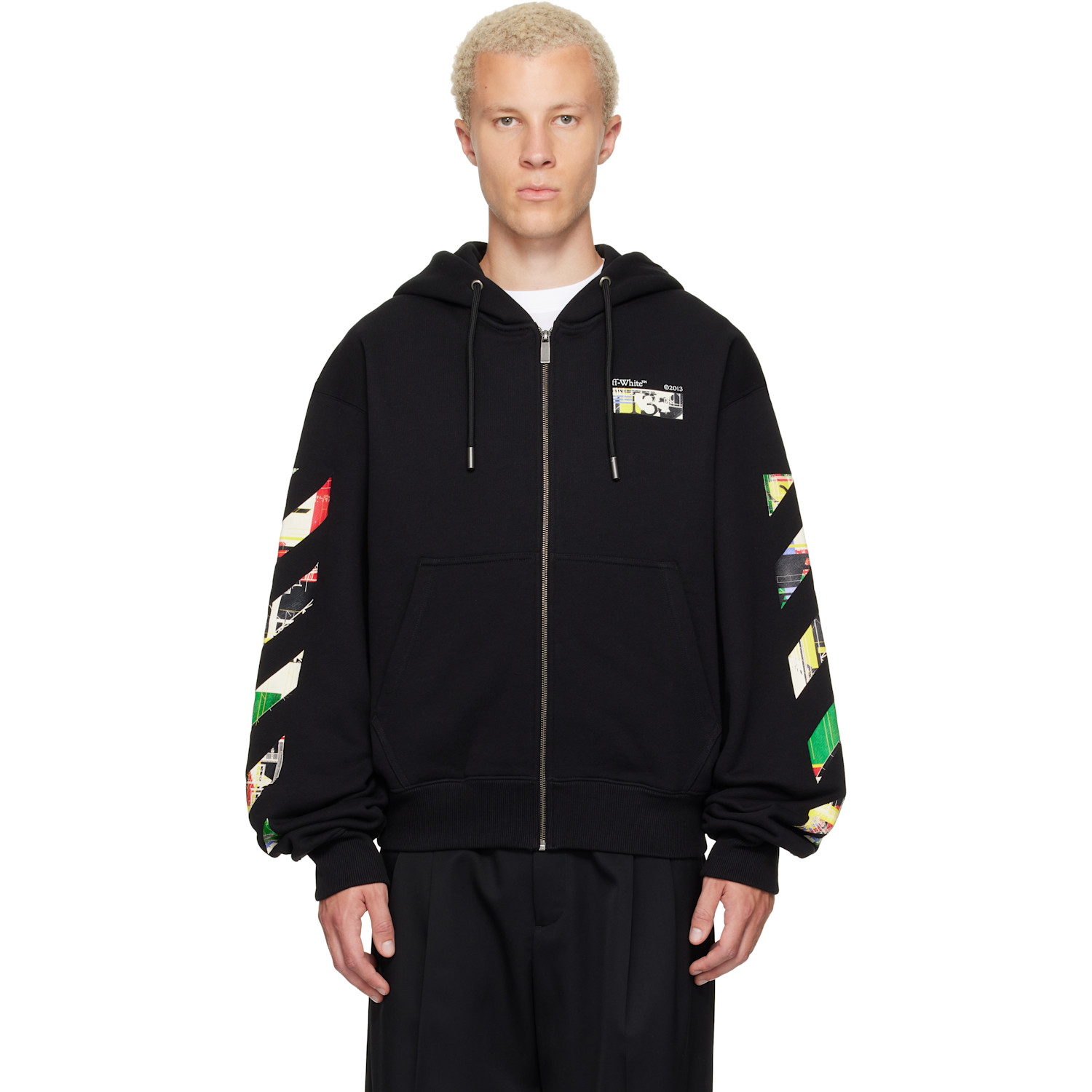Off-White Black Industrial Arrow Regular Zip Hoodie