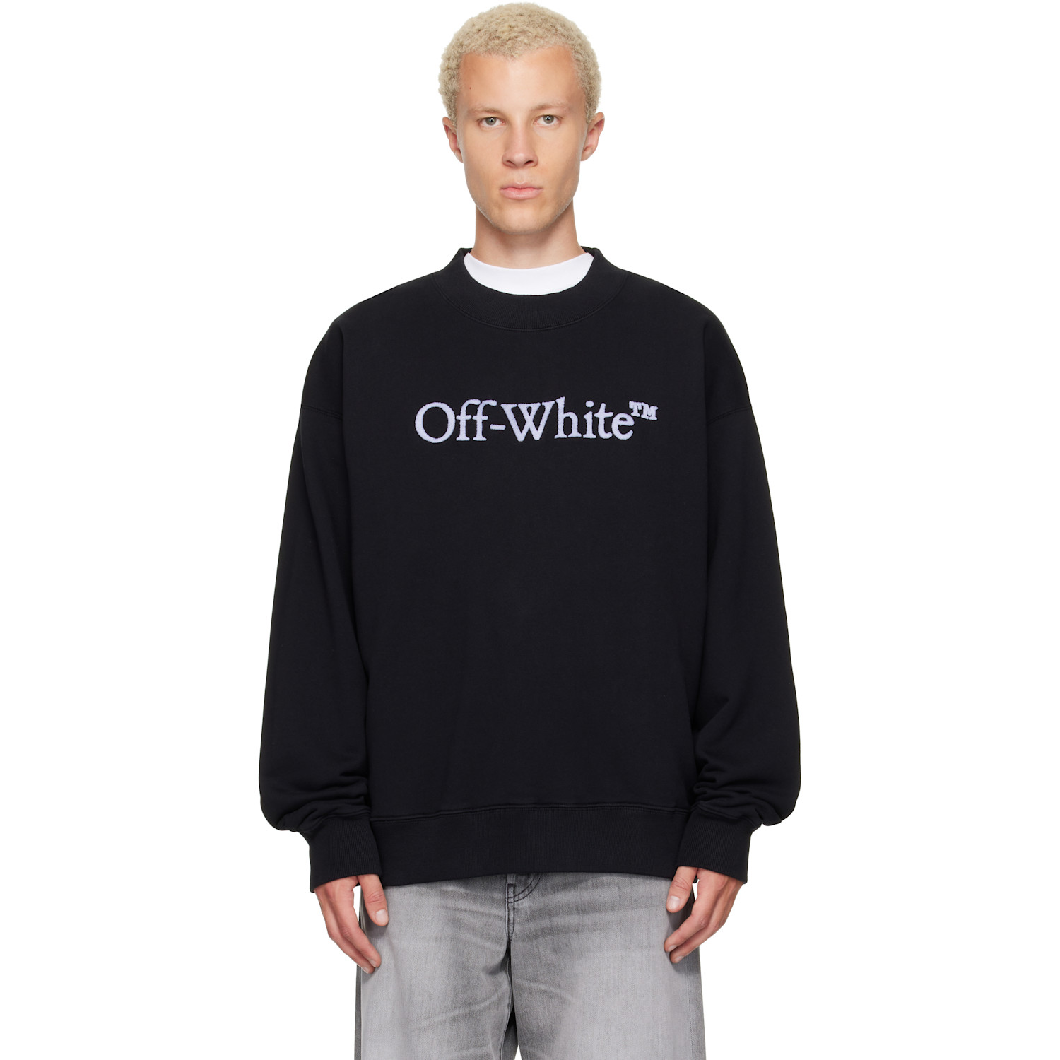 Off-White Black Big Bookish Skate Crewneck Sweatshirt