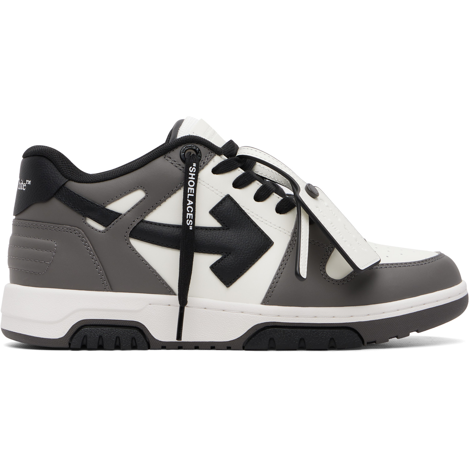 Off-White White & Gray Out Of Office Calf Leather Sneakers