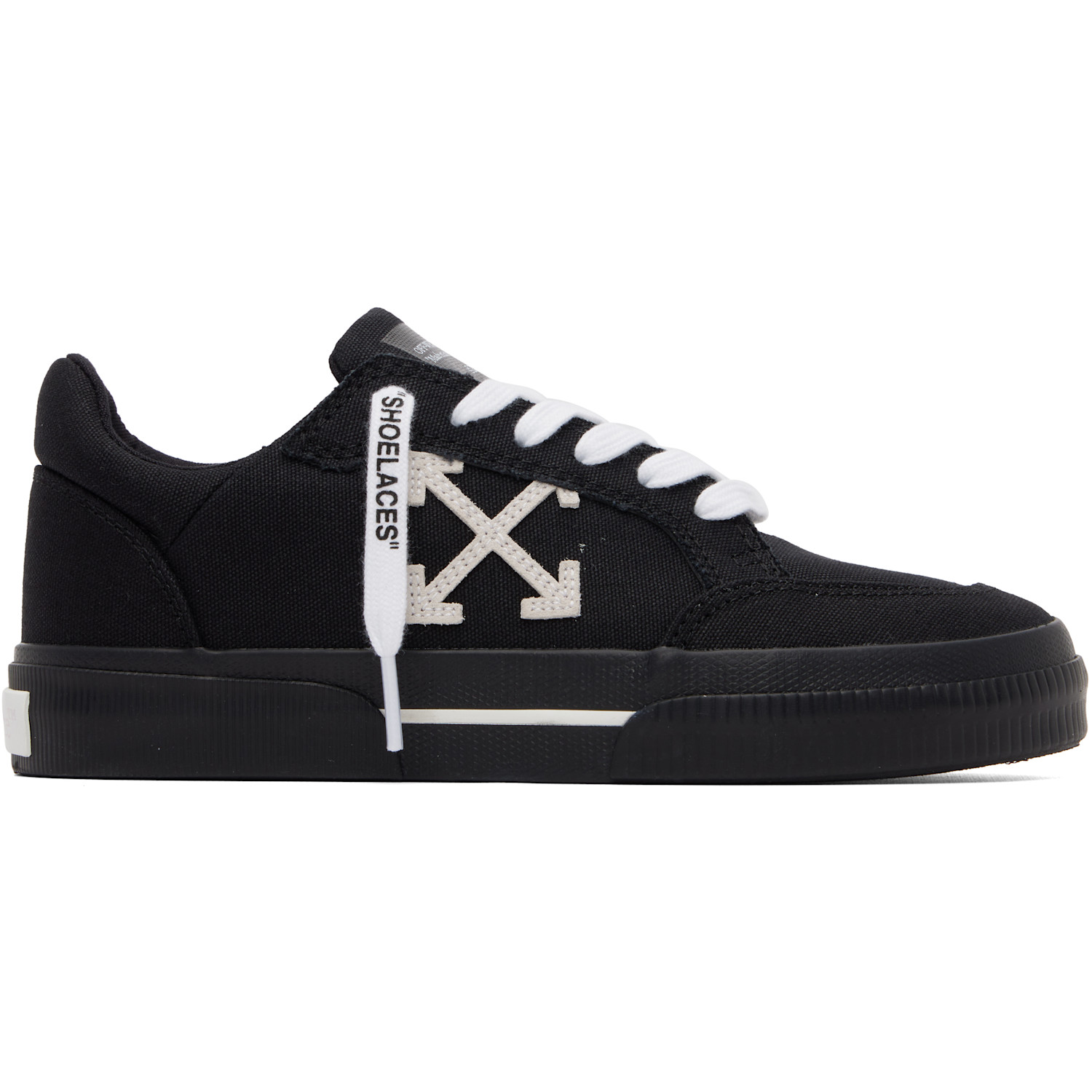 Off-White Black Vulcanized Low Canvas Sneakers