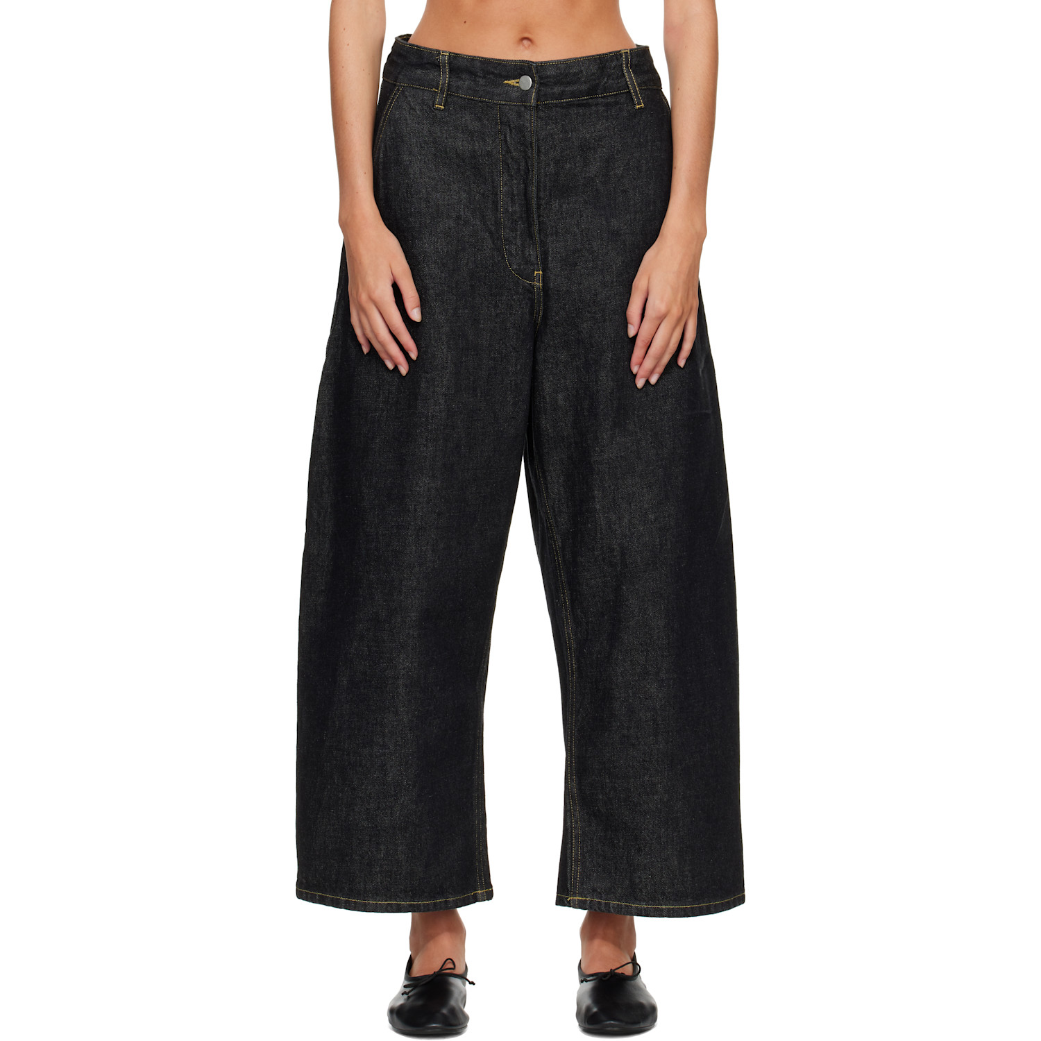 Studio Nicholson Black Chalco Wide Leg Jeans
