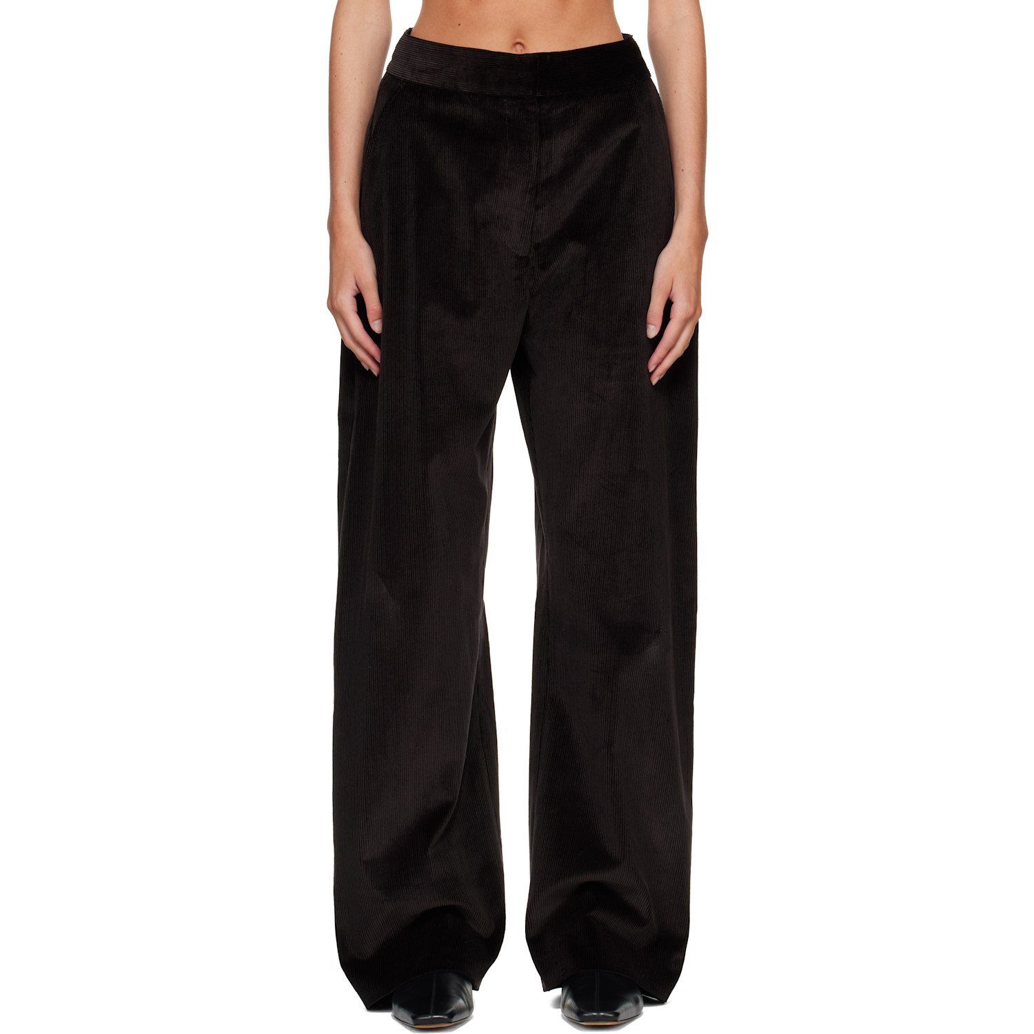Studio Nicholson Brown Grange Corduroy Wide Leg Trousers