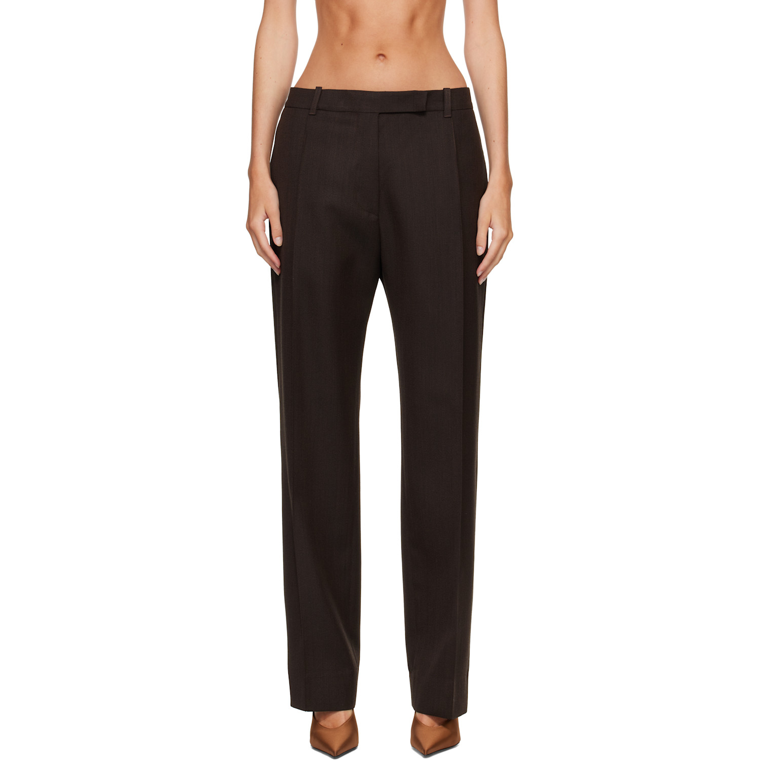 Studio Nicholson Brown Quarte Tailored Trousers