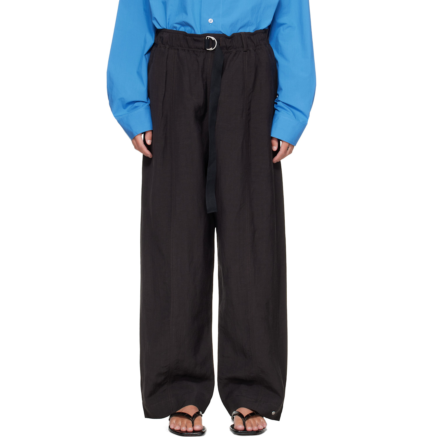 Studio Nicholson Black Calvo Belted Trousers