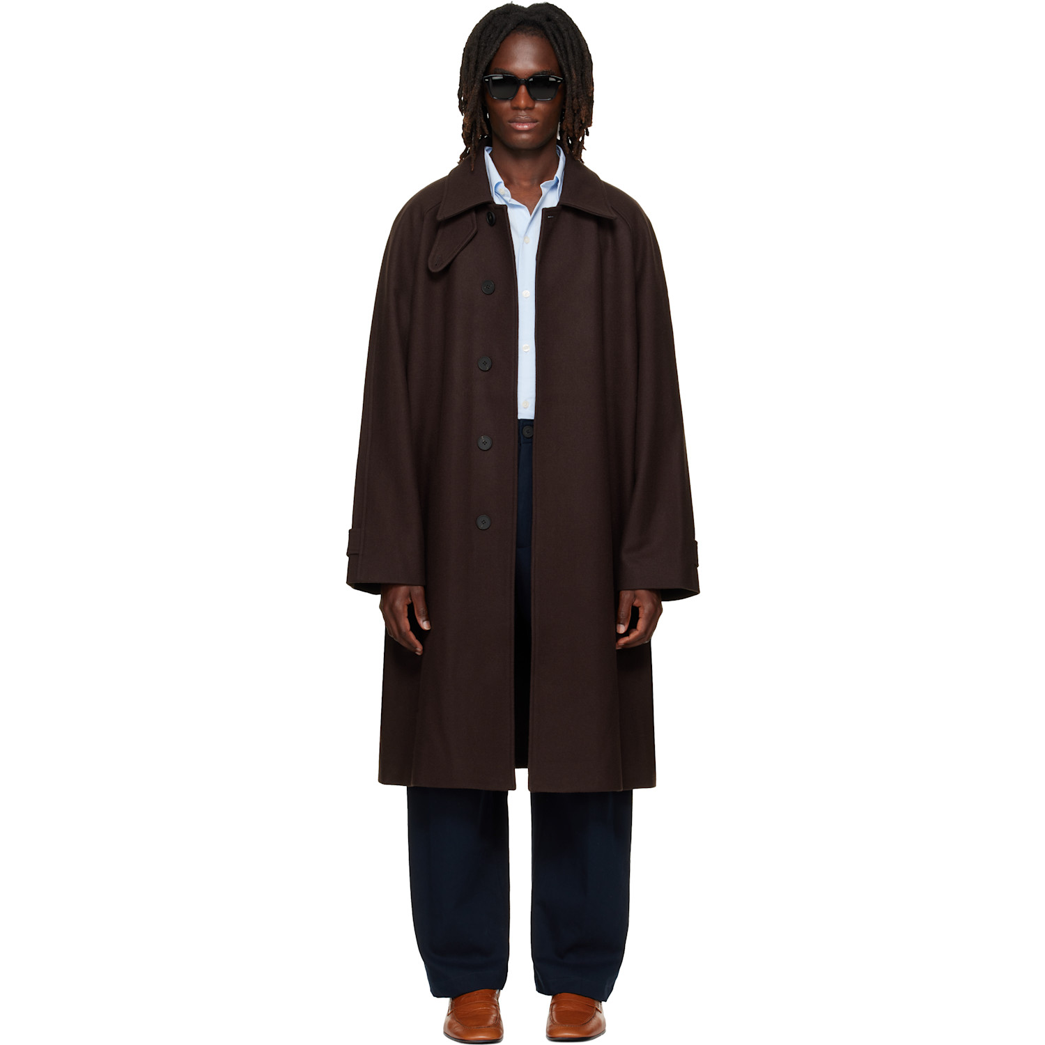 Studio Nicholson Brown Cabo Wool Coat