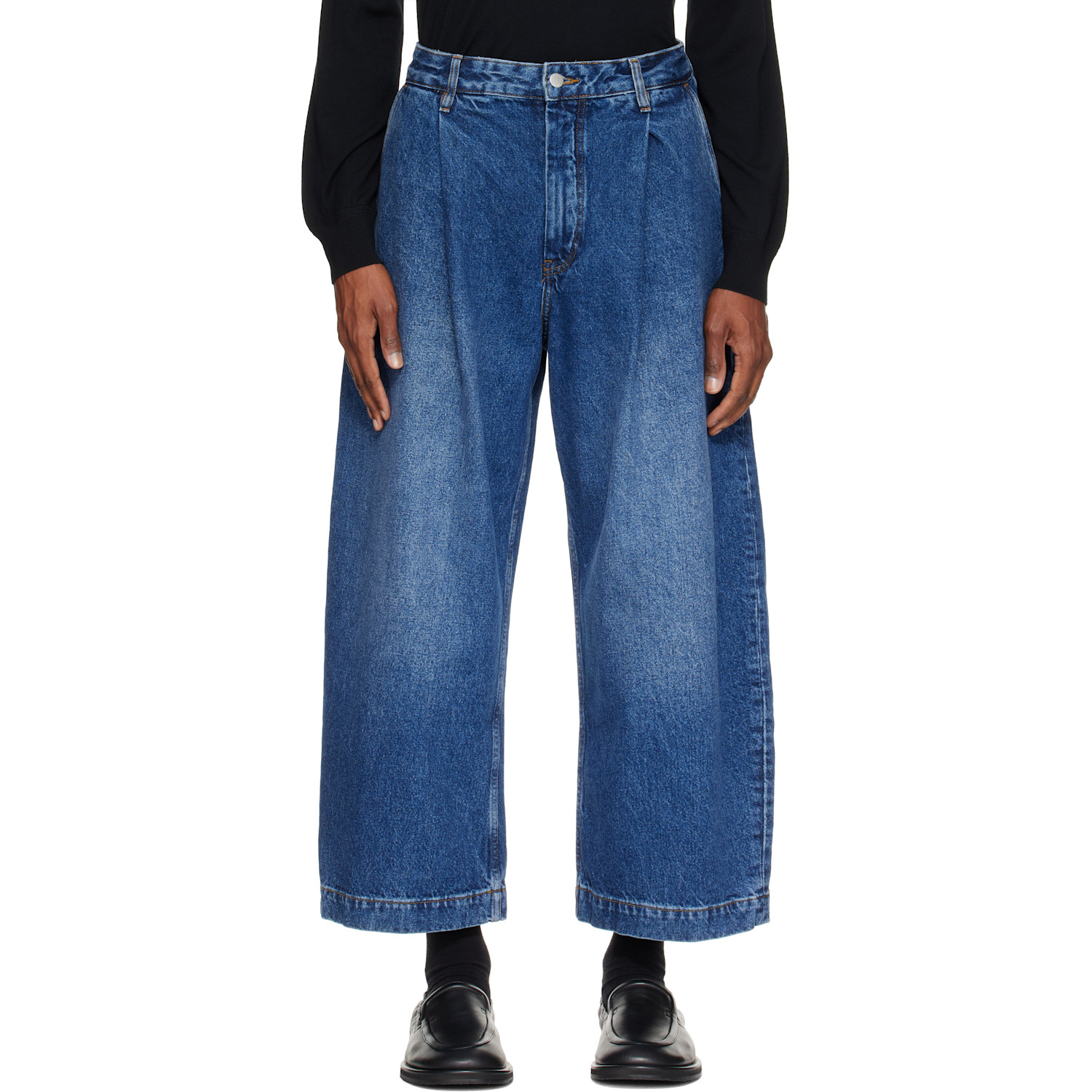 Studio Nicholson Blue Puch Wide Leg Jeans