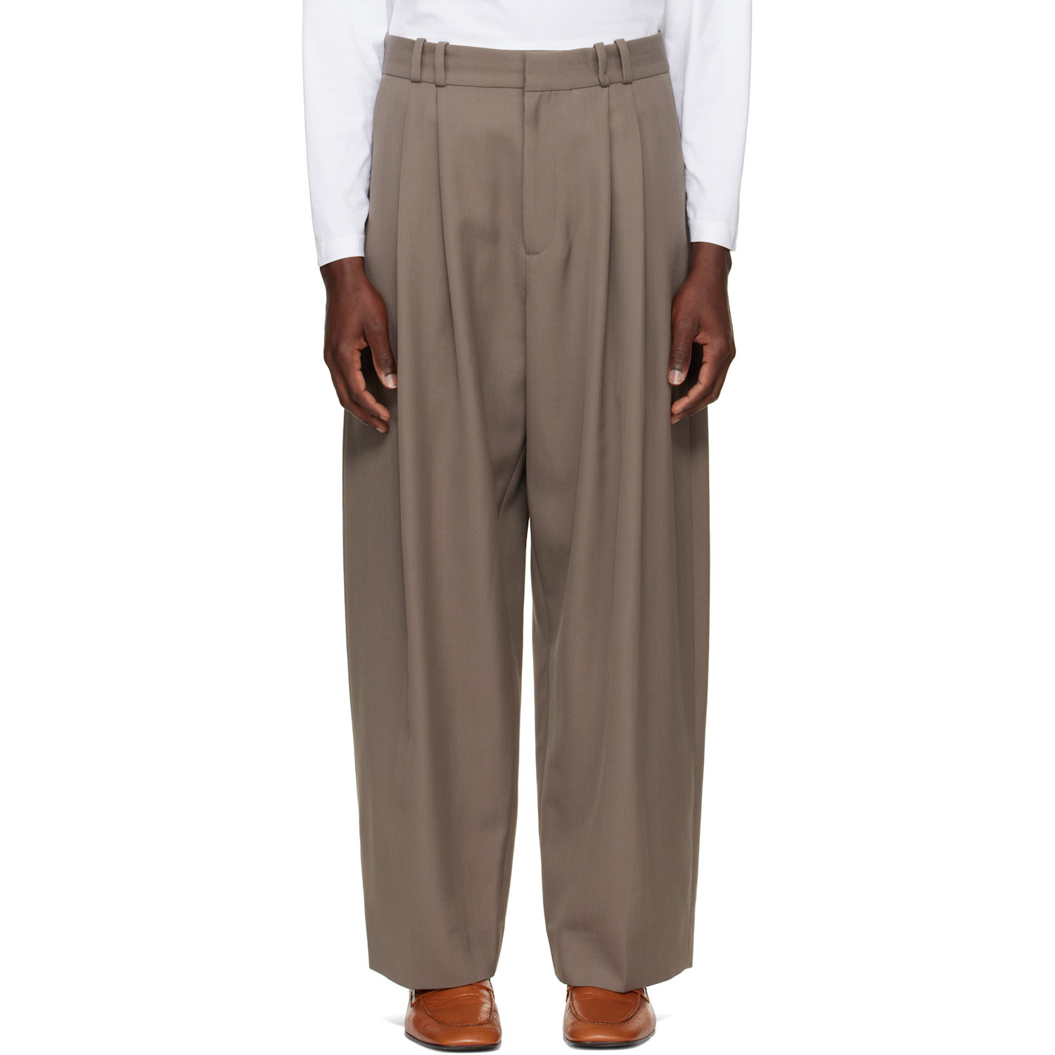 Studio Nicholson Taupe Line Tailored Trousers