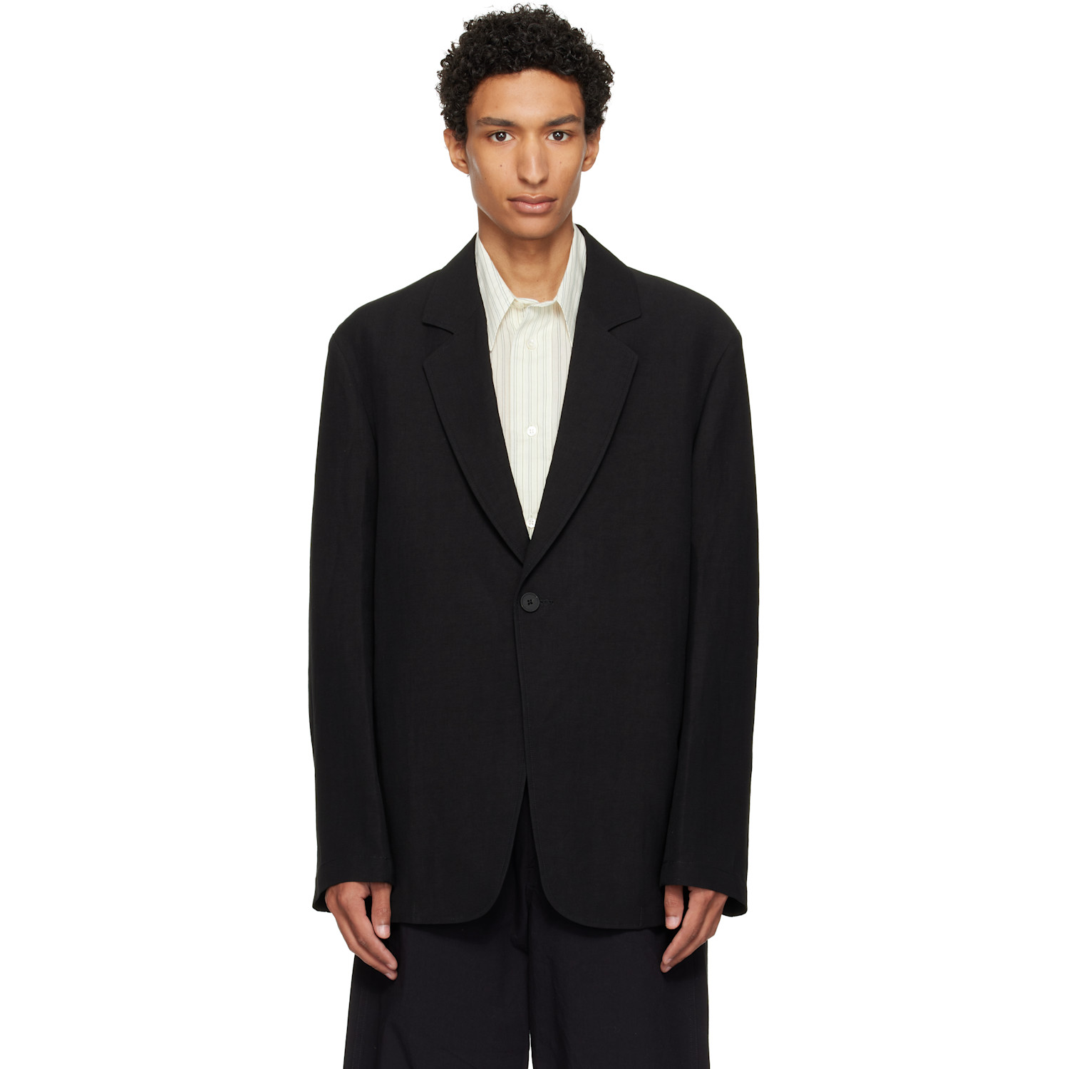 Studio Nicholson Black Denison Linen Blazer