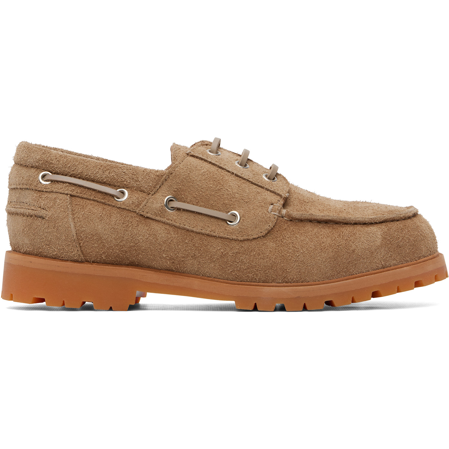 Studio Nicholson Beige Guston Suede Boat Shoes