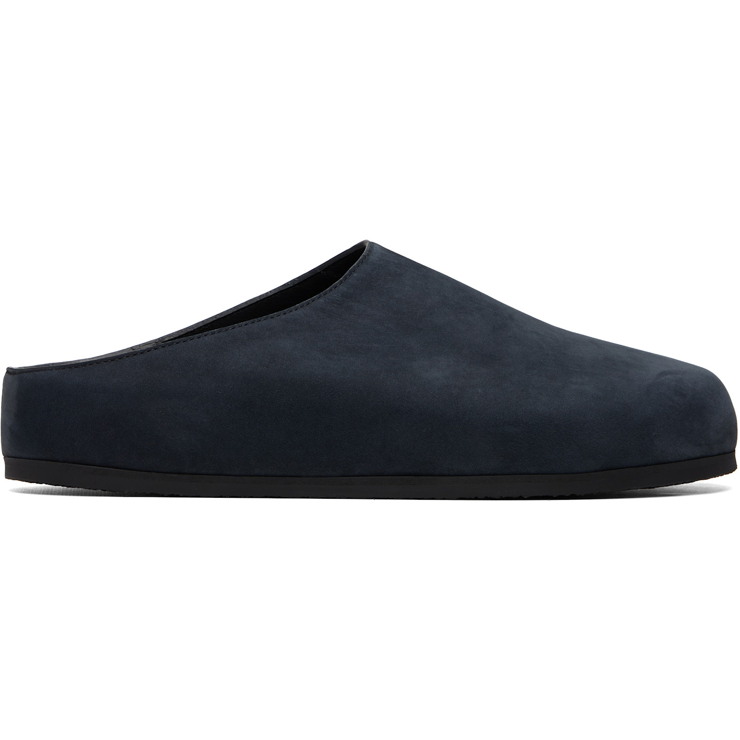 Studio Nicholson Navy Wearing Nabuk Clog Flats