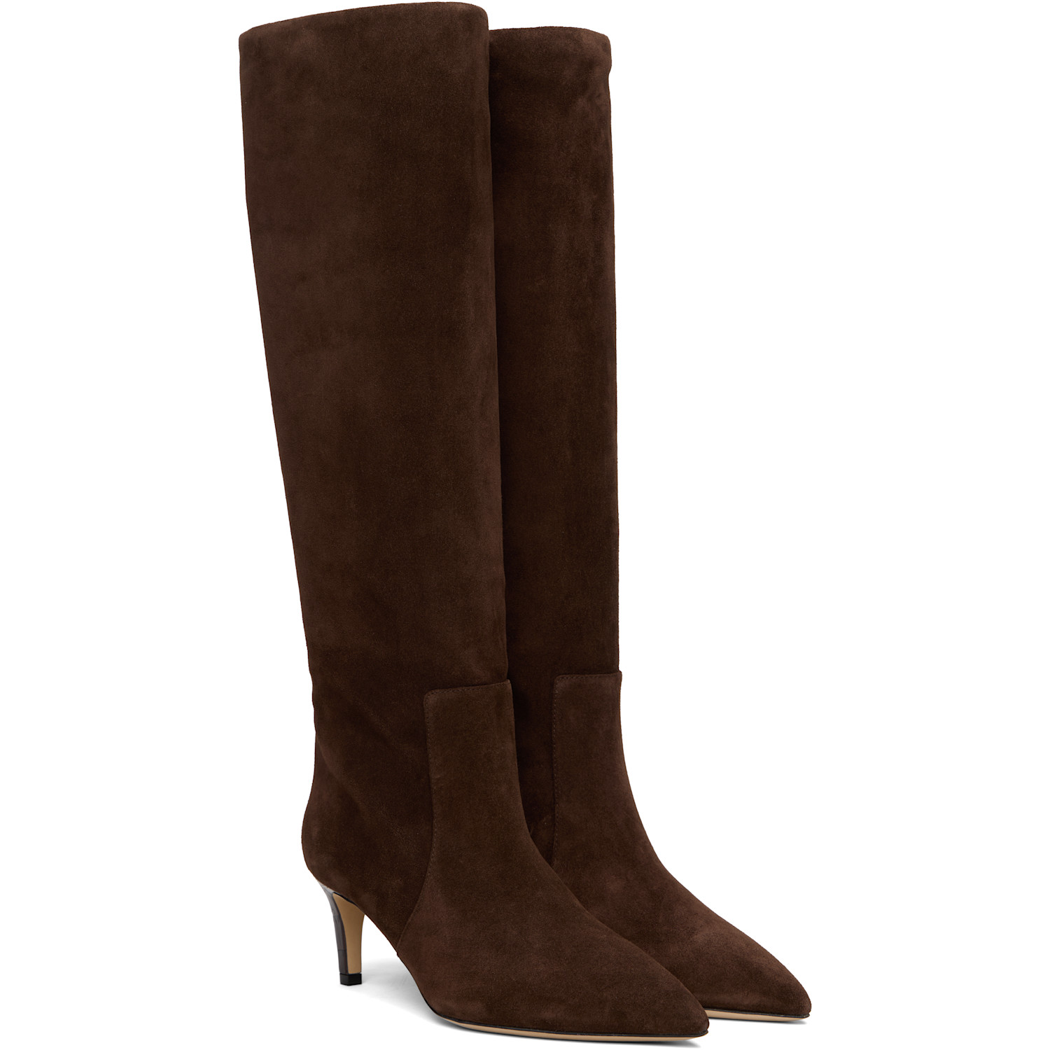 Paris Texas Chocolate Suede Pointed-toe Boots In Brown