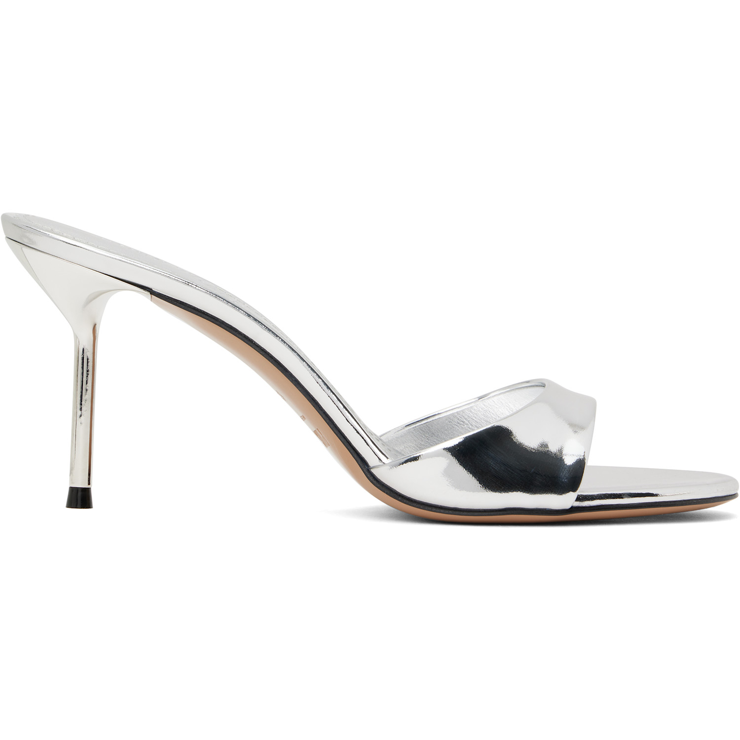 Paris Texas Silver Lidia 70 Mule Heeled Sandals