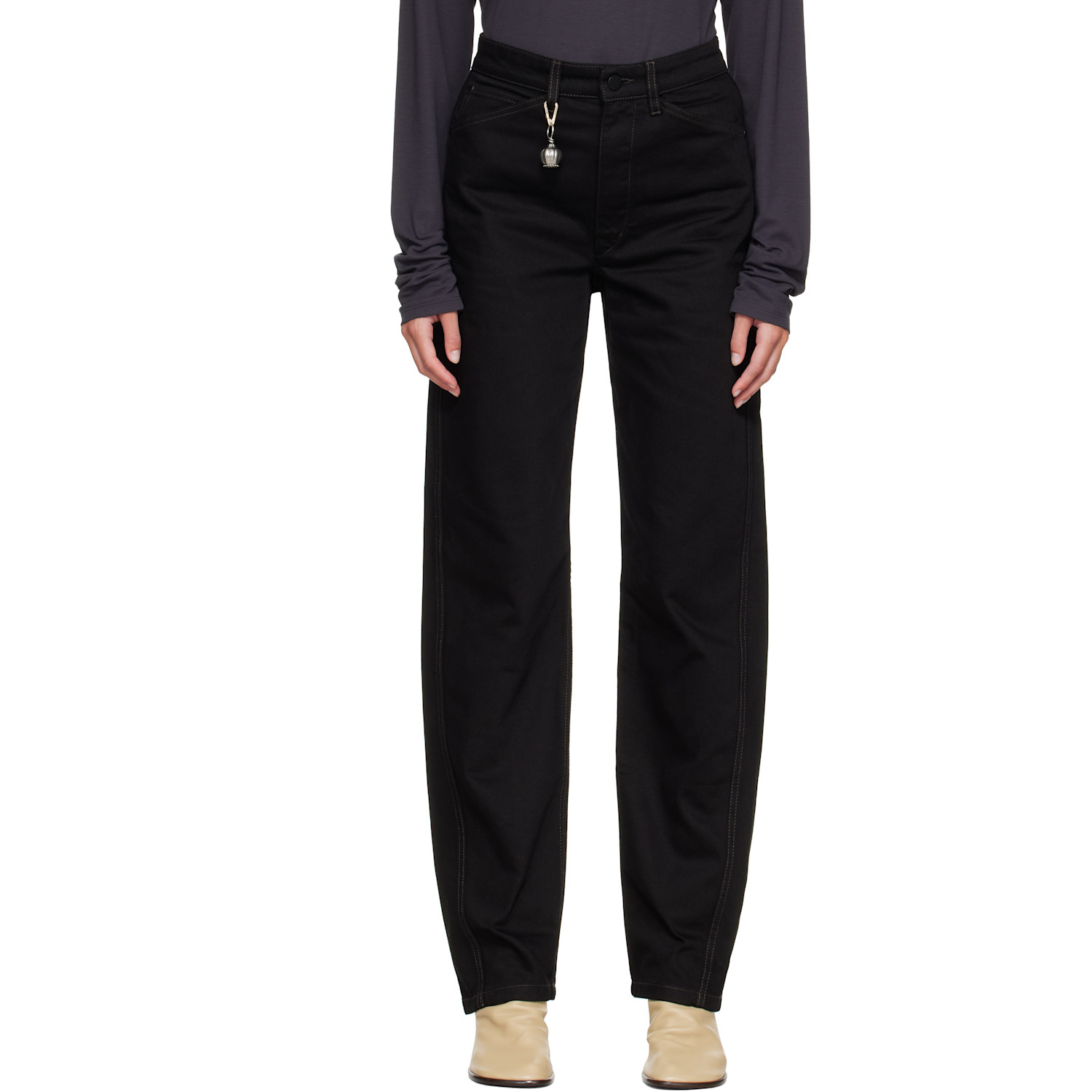 LEMAIRE Black Five Pockets Twisted Jeans