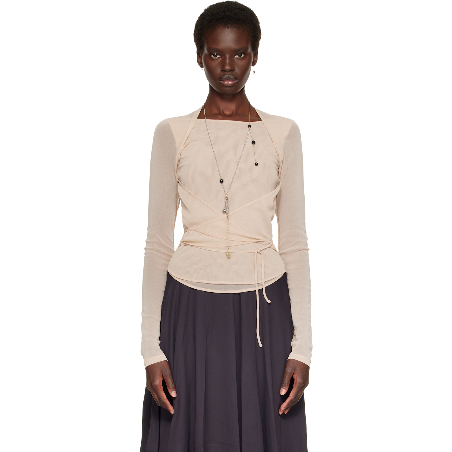 LEMAIRE Beige Ballerina Wrap Blouse