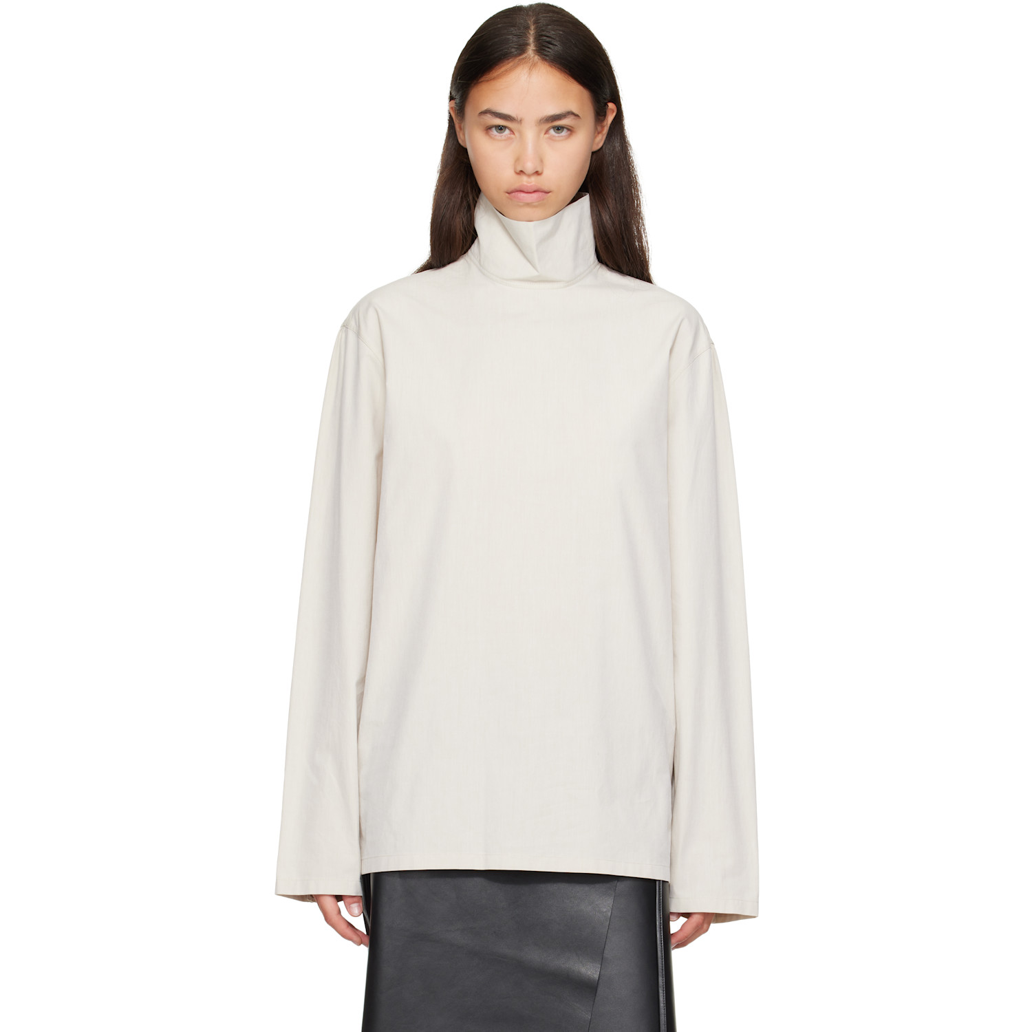 LEMAIRE Off-White High Neck Top