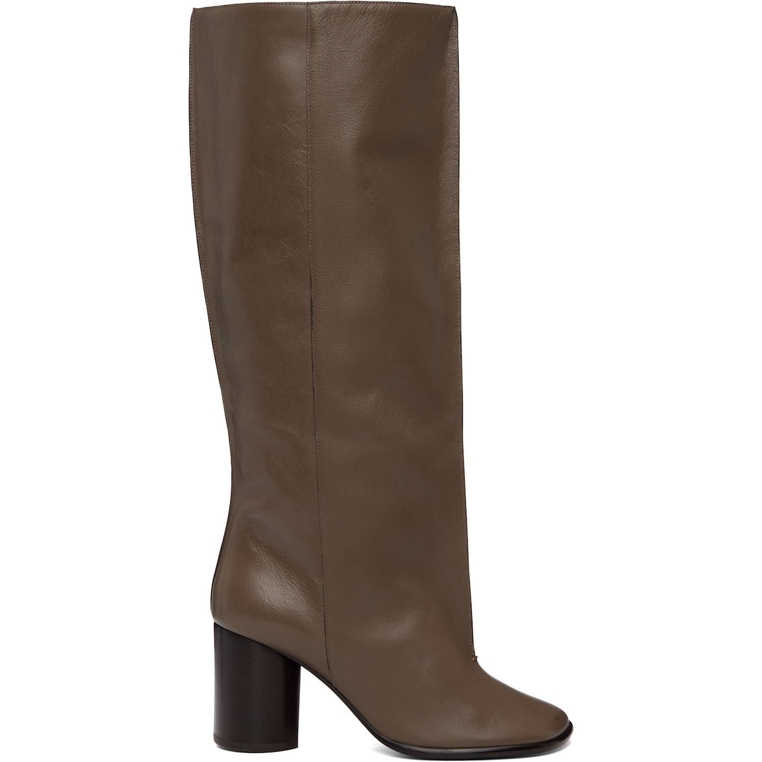 LEMAIRE Taupe Crease Sleeve Tall Boots