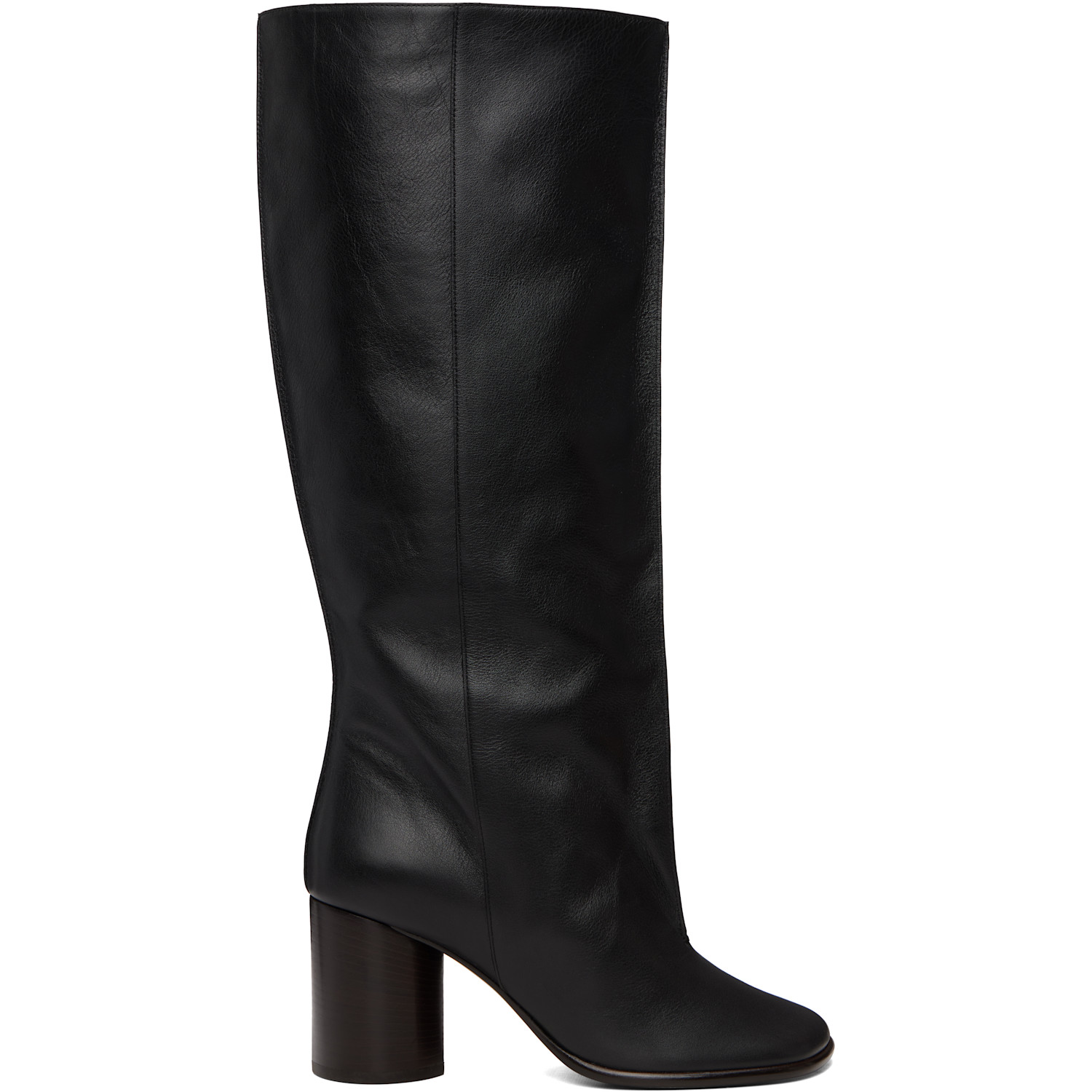 LEMAIRE Black Crease Sleeve Tall Boots