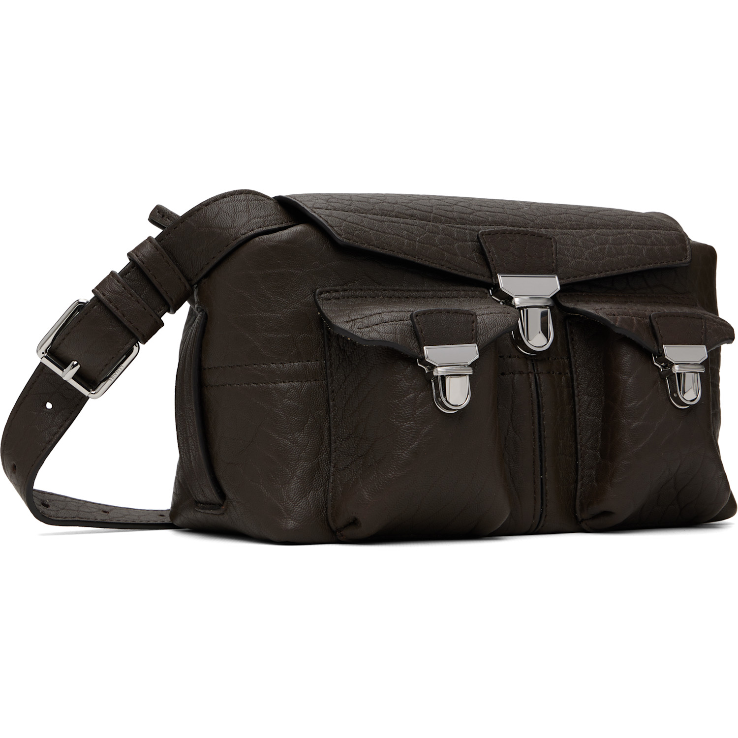LEMAIRE Brown Bubble Lambskin Mini Soft Gear Bag