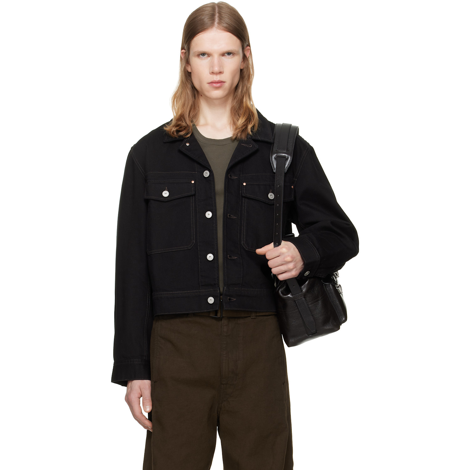 LEMAIRE Black Denim Trucker Jacket