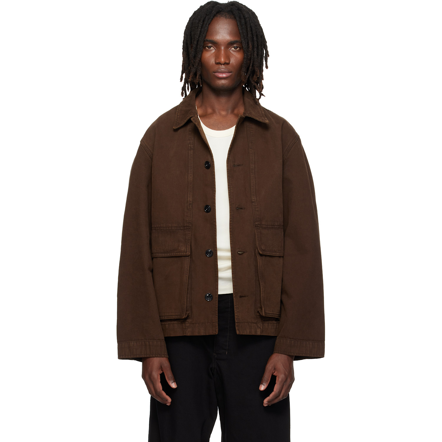 LEMAIRE Brown Boxy Denim Jacket