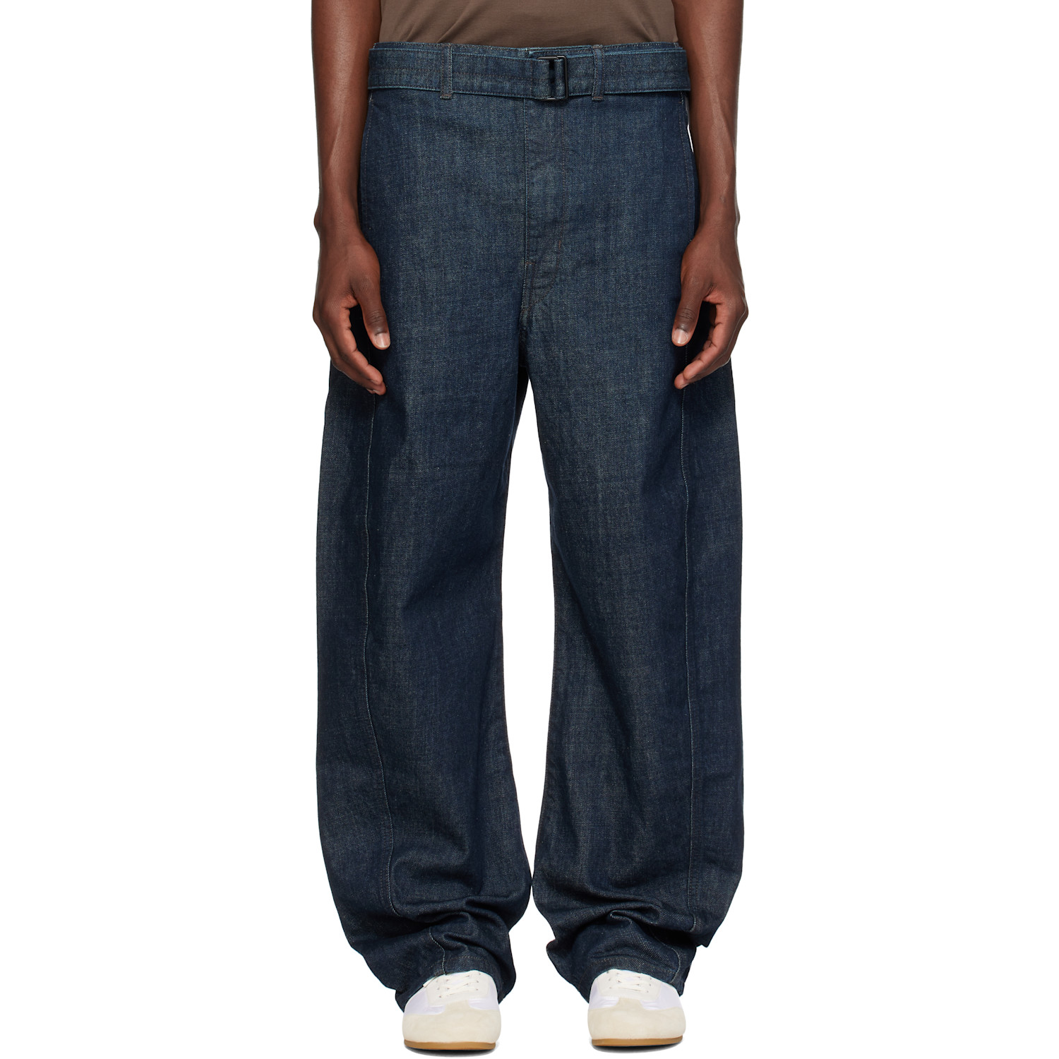 LEMAIRE Blue Twisted Belted Jeans