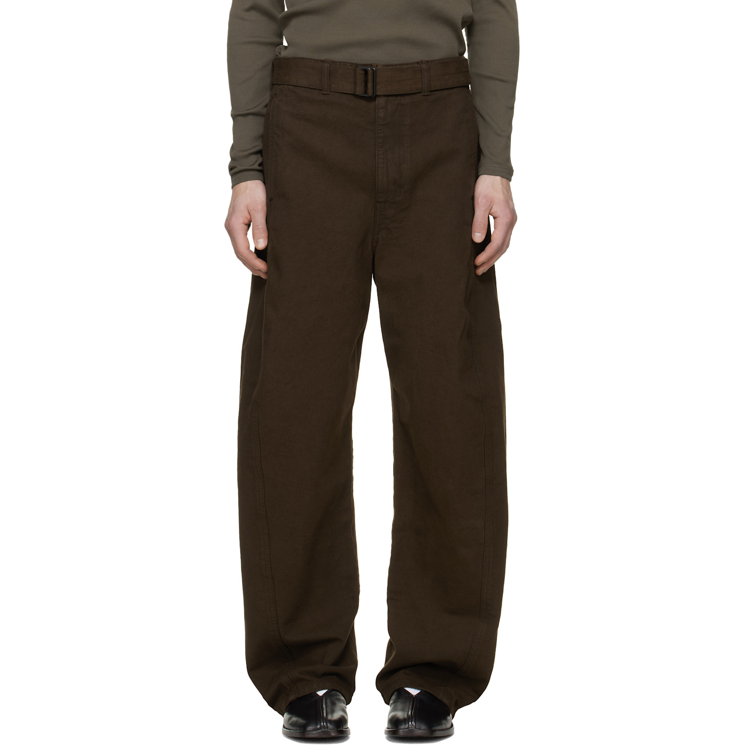 LEMAIRE Brown Twisted Belted Jeans