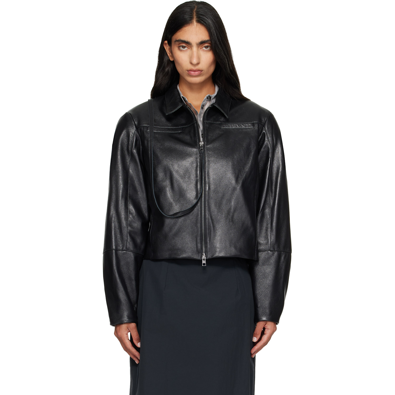 Paloma Wool Black Banui Leather Jacket