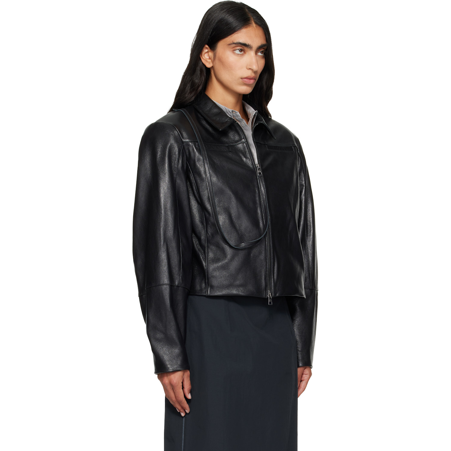  Paloma Wool Black Banui Leather Jacket 