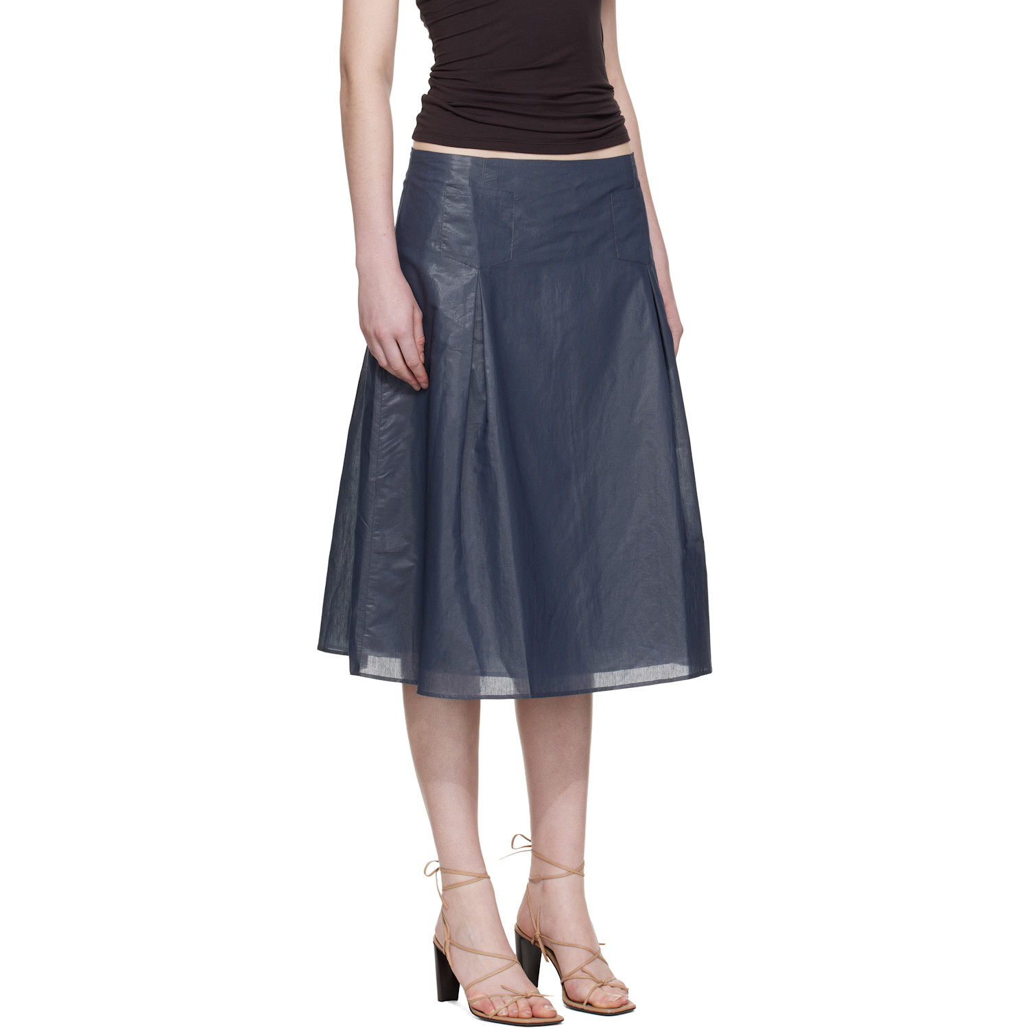  Paloma Wool Navy Dimi Midi Skirt 