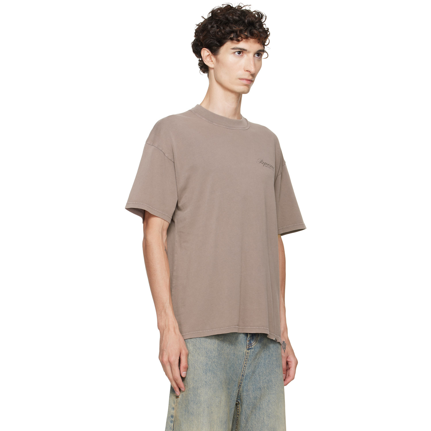 Represent Brown Printed 'owners Club' Script T-shirt In Brown