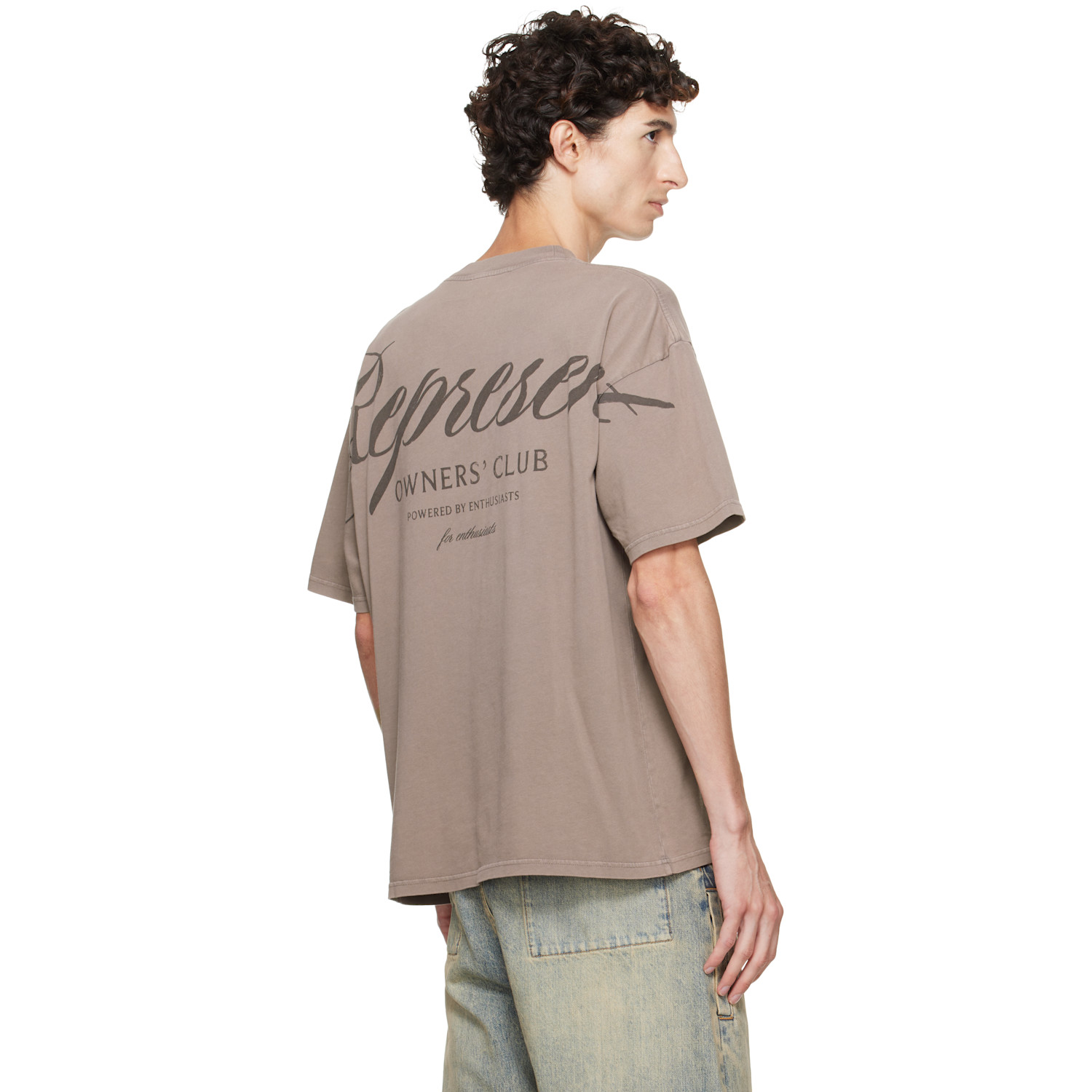 Represent Brown Printed 'owners Club' Script T-shirt In Brown