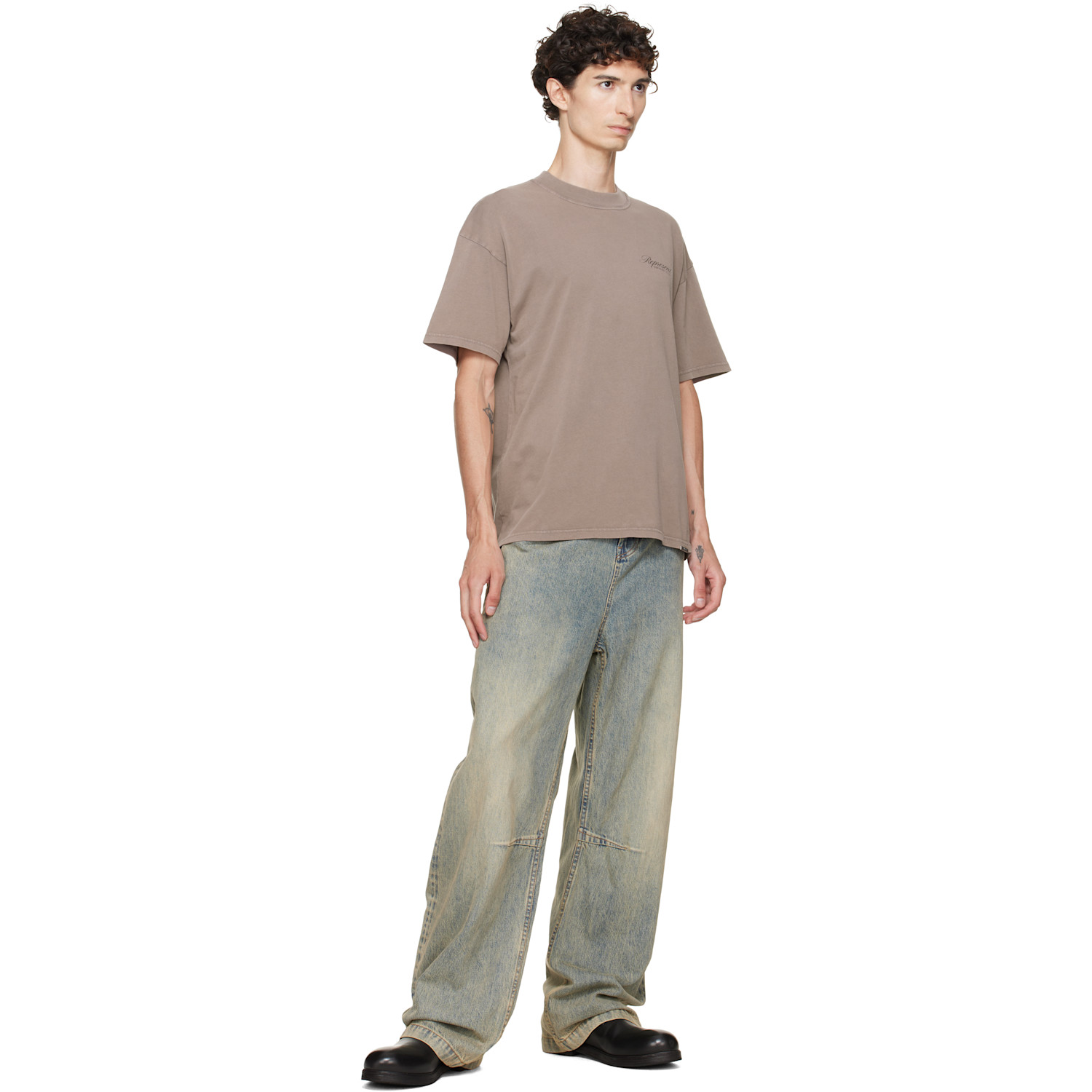 Represent Brown Printed 'owners Club' Script T-shirt In Brown