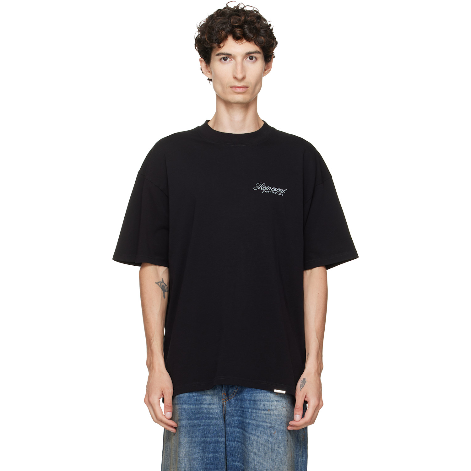 Represent Black Printed 'owners Club' Script T-shirt