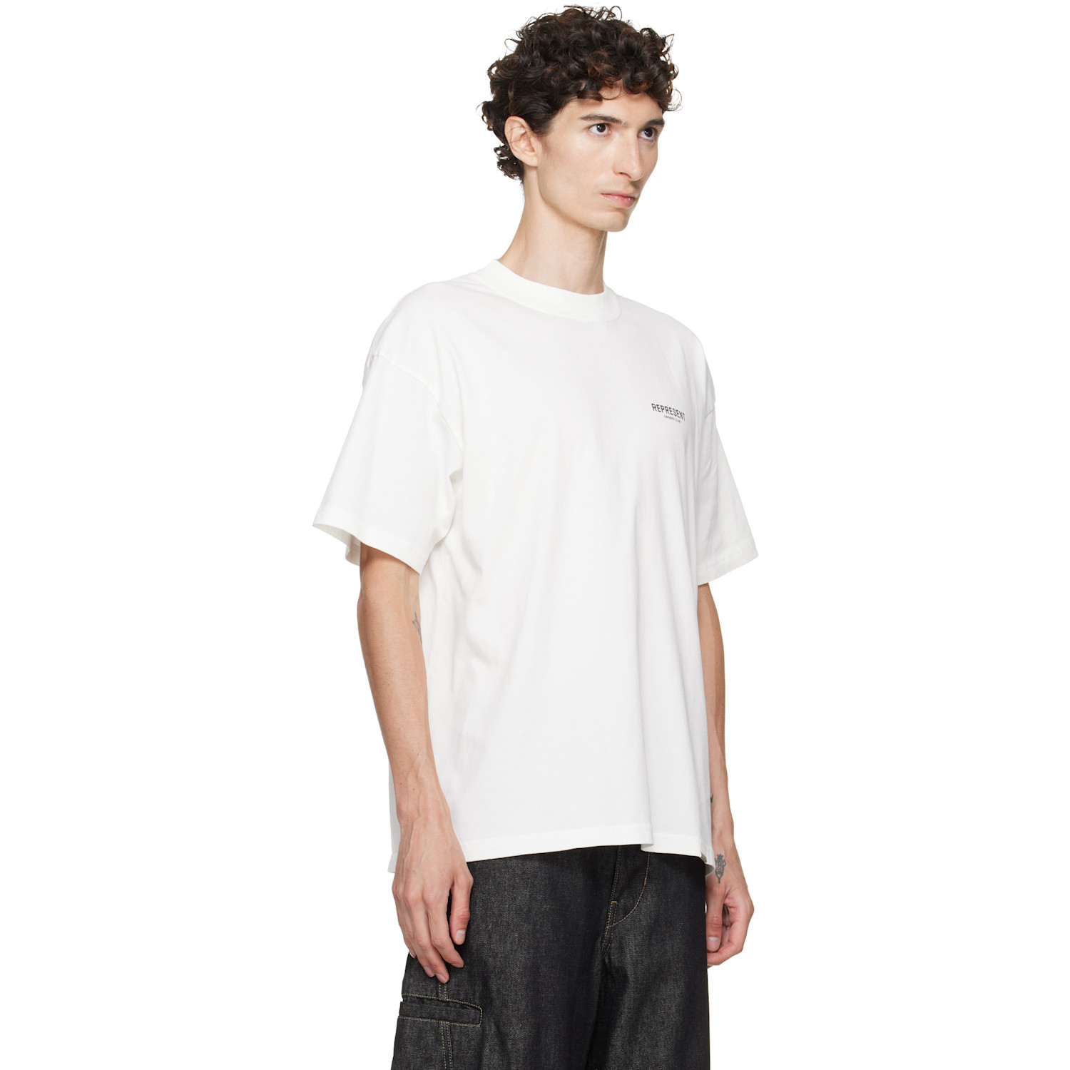 Represent White Printed 'owners Club' Script T-shirt In White