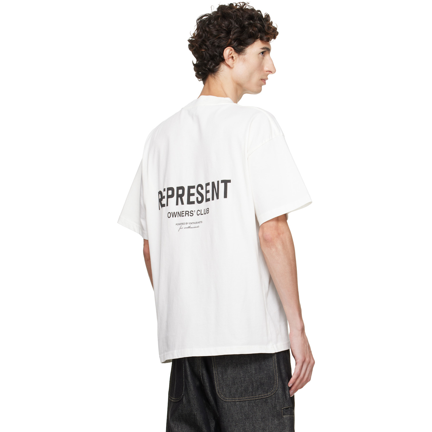 Represent White Printed 'owners Club' Script T-shirt In White