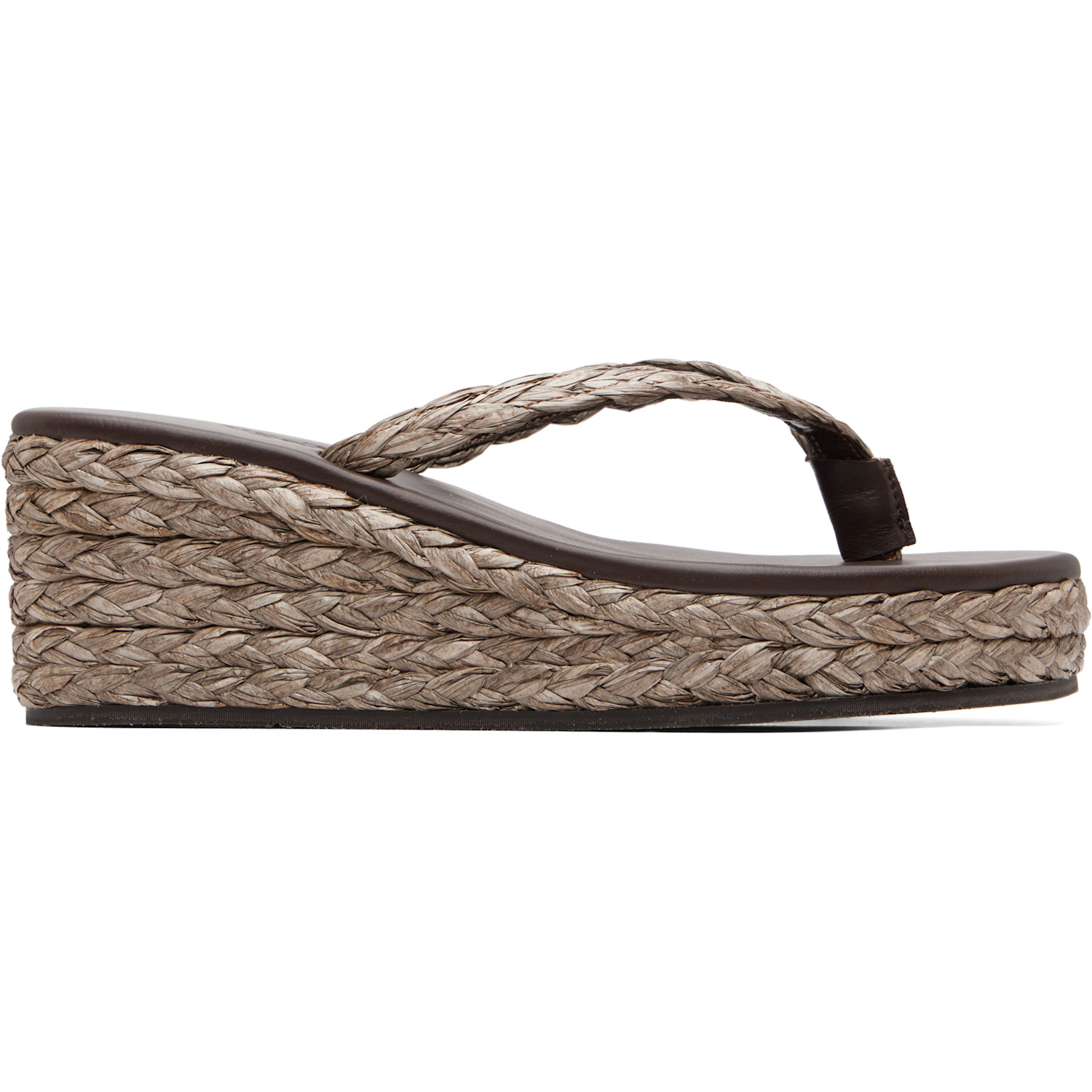 Ancient Greek Sandals Brown Etheria Low Wedge Heeled Sandals