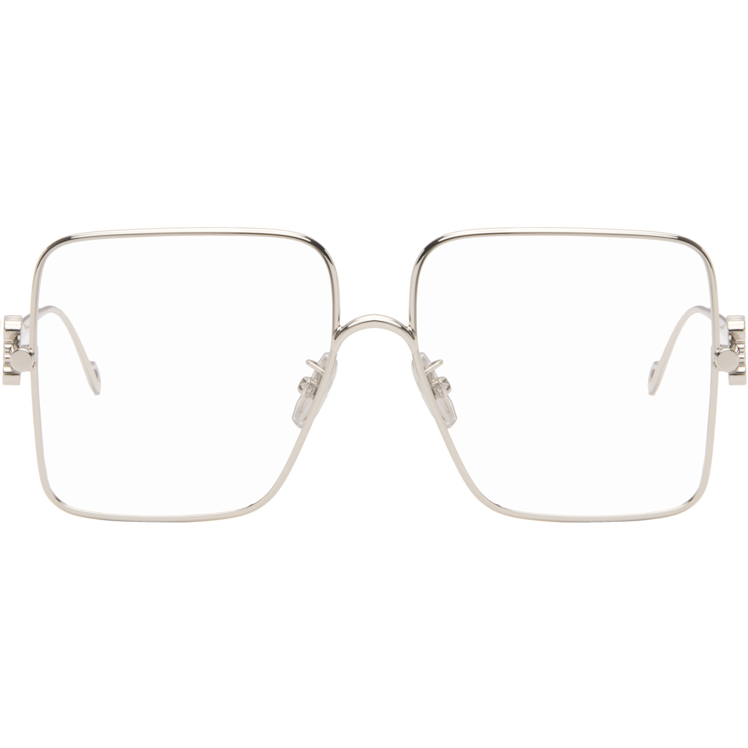 LOEWE Silver Oversize Square Retro Glasses